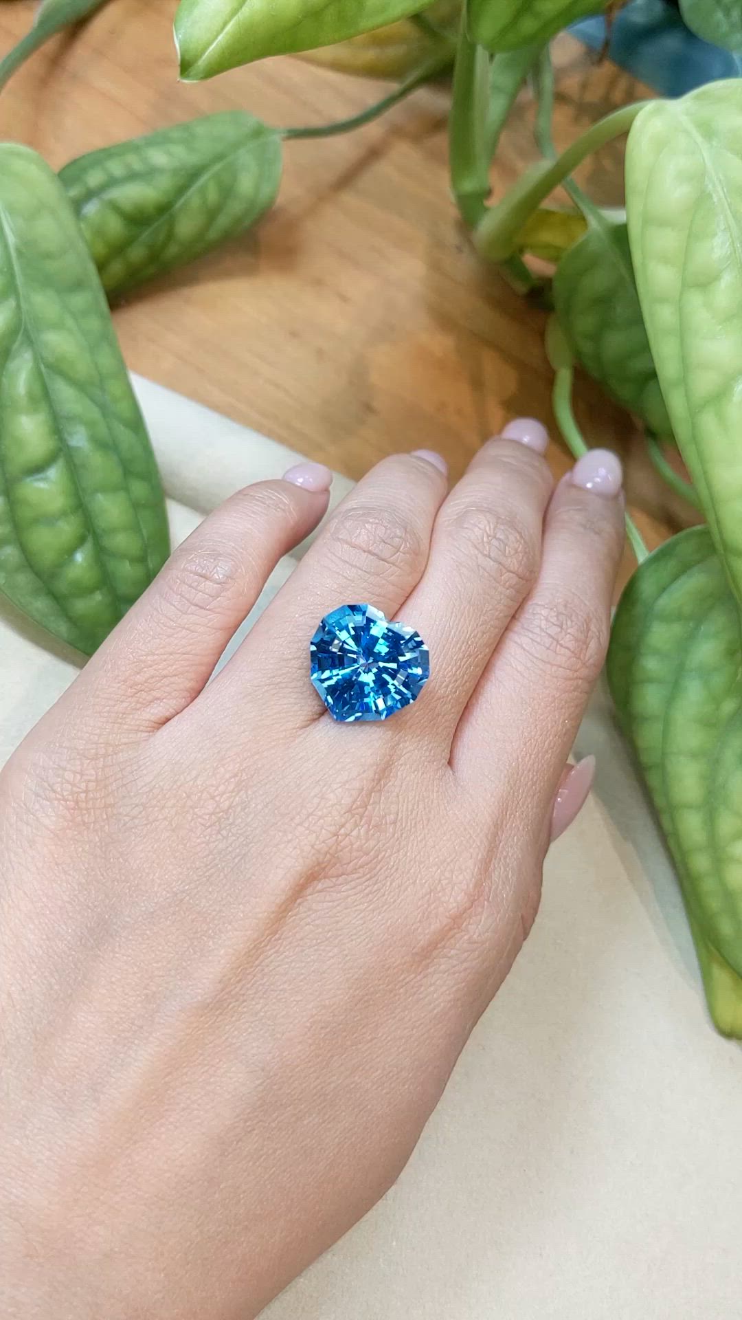 17.02 Ct. Swiss Blue Topaz from Brazil Size Video