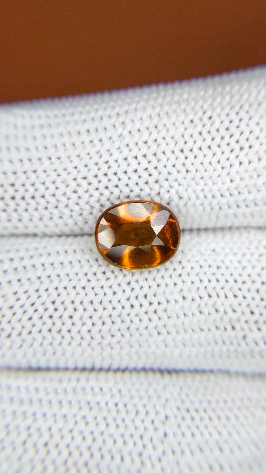 2.81 Ct. Golden Orange Cabochon Hessonite Garnet from Madagascar Size Video