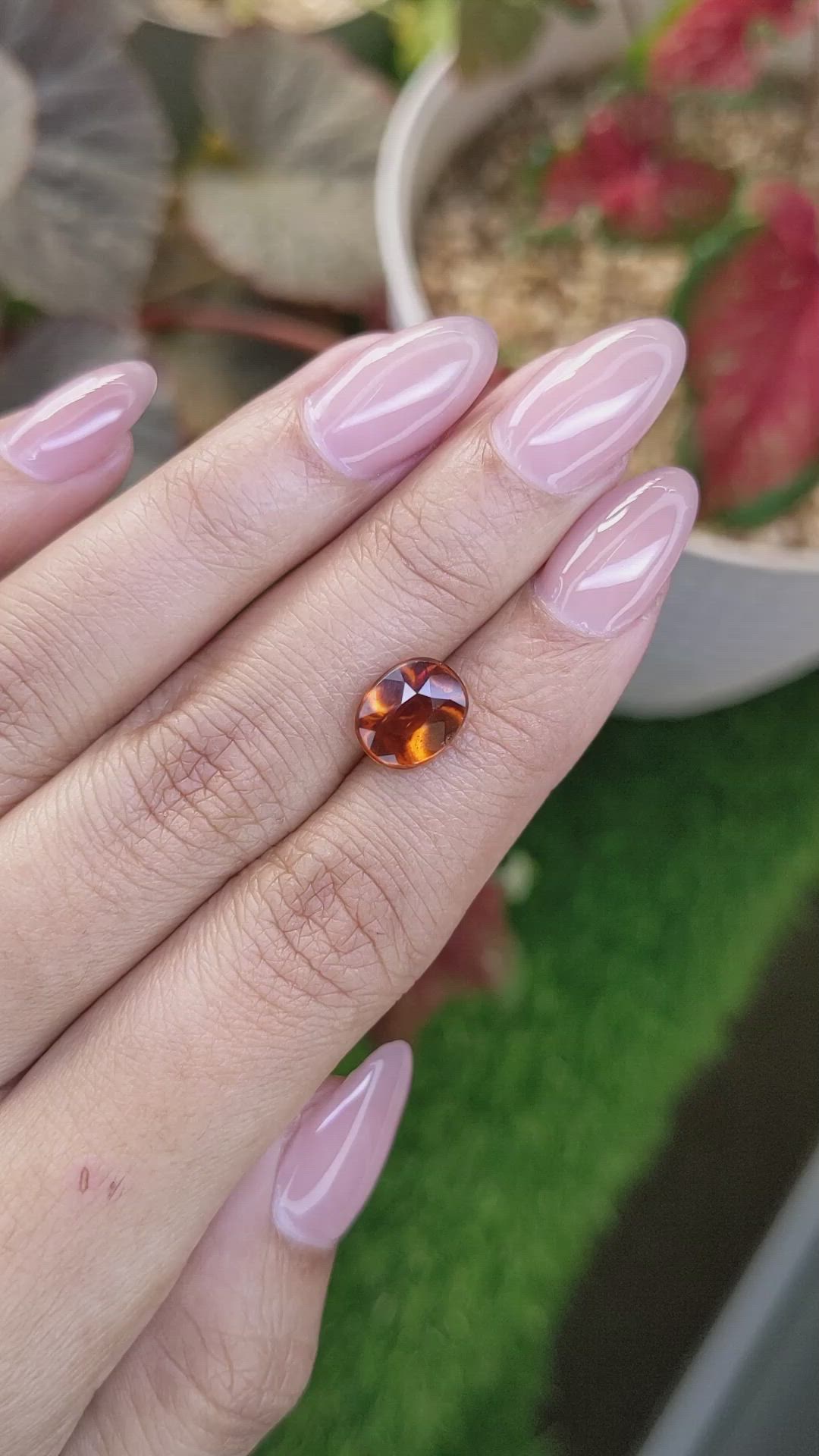 2.81 Ct. Golden Orange Cabochon Hessonite Garnet from Madagascar Size Video