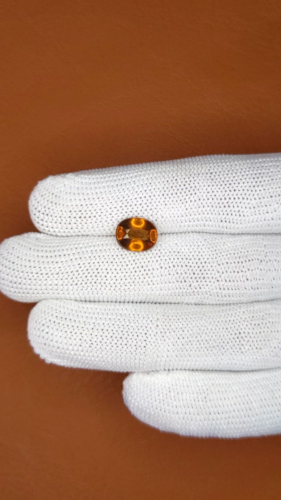 2.81 Ct. Golden Orange Cabochon Hessonite Garnet from Madagascar Size Video