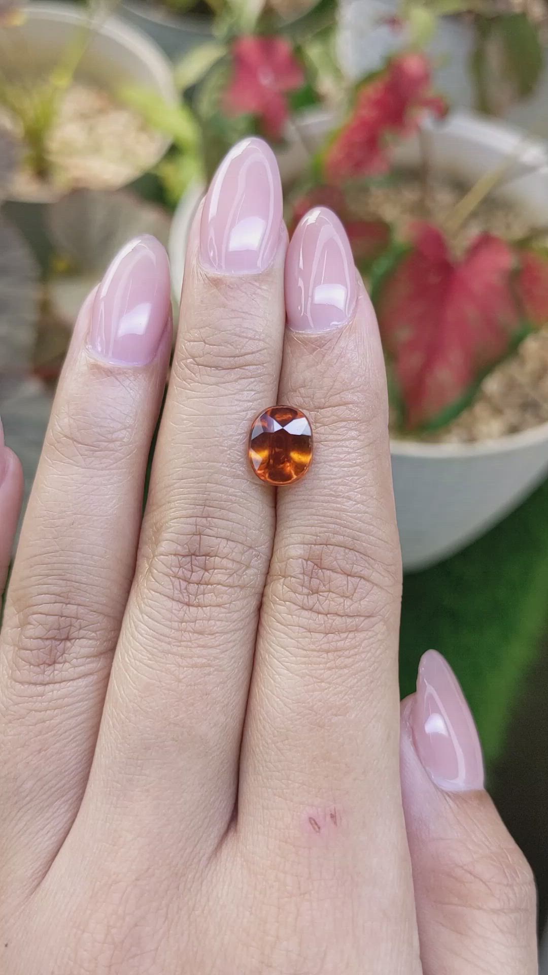 2.81 Ct. Golden Orange Cabochon Hessonite Garnet from Madagascar Size Video