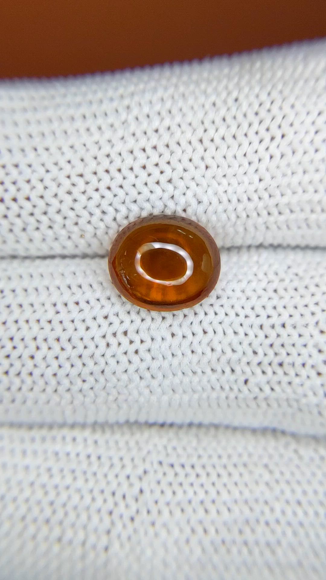3.41 Ct. Orange Cabochon Hessonite Garnet from Madagascar Size Video