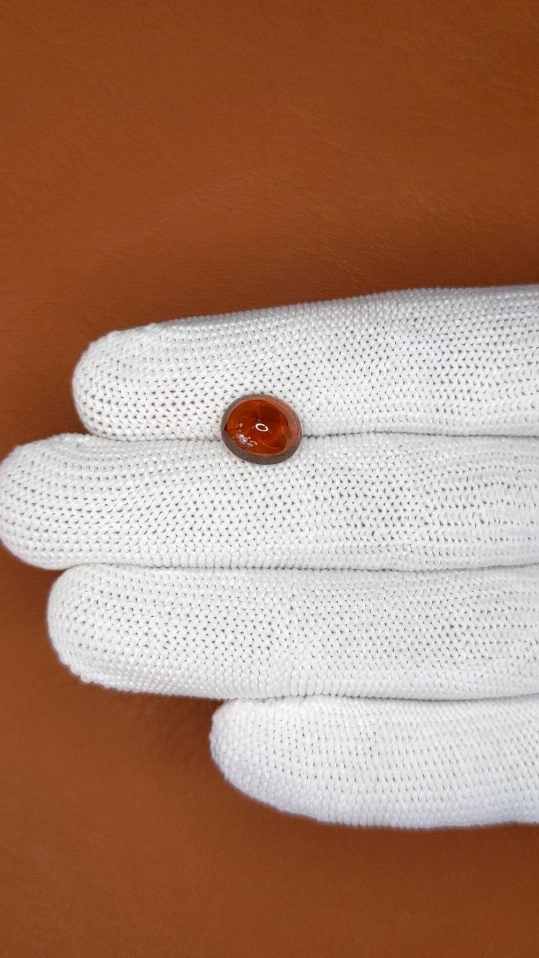 3.73 Ct. Reddish Orange Cabochon Hessonite Garnet from Madagascar Size Video