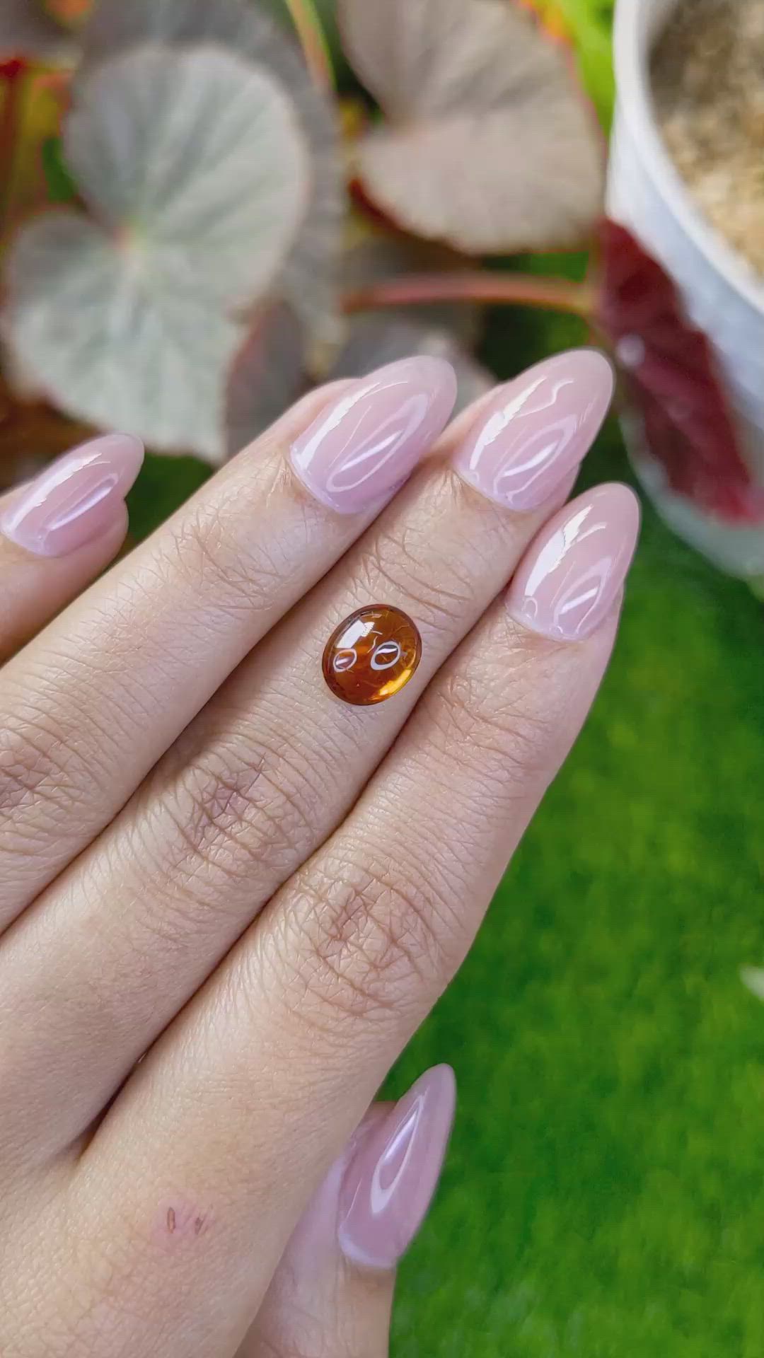 2.59 Ct. Orange Cabochon Hessonite Garnet from Madagascar Size Video