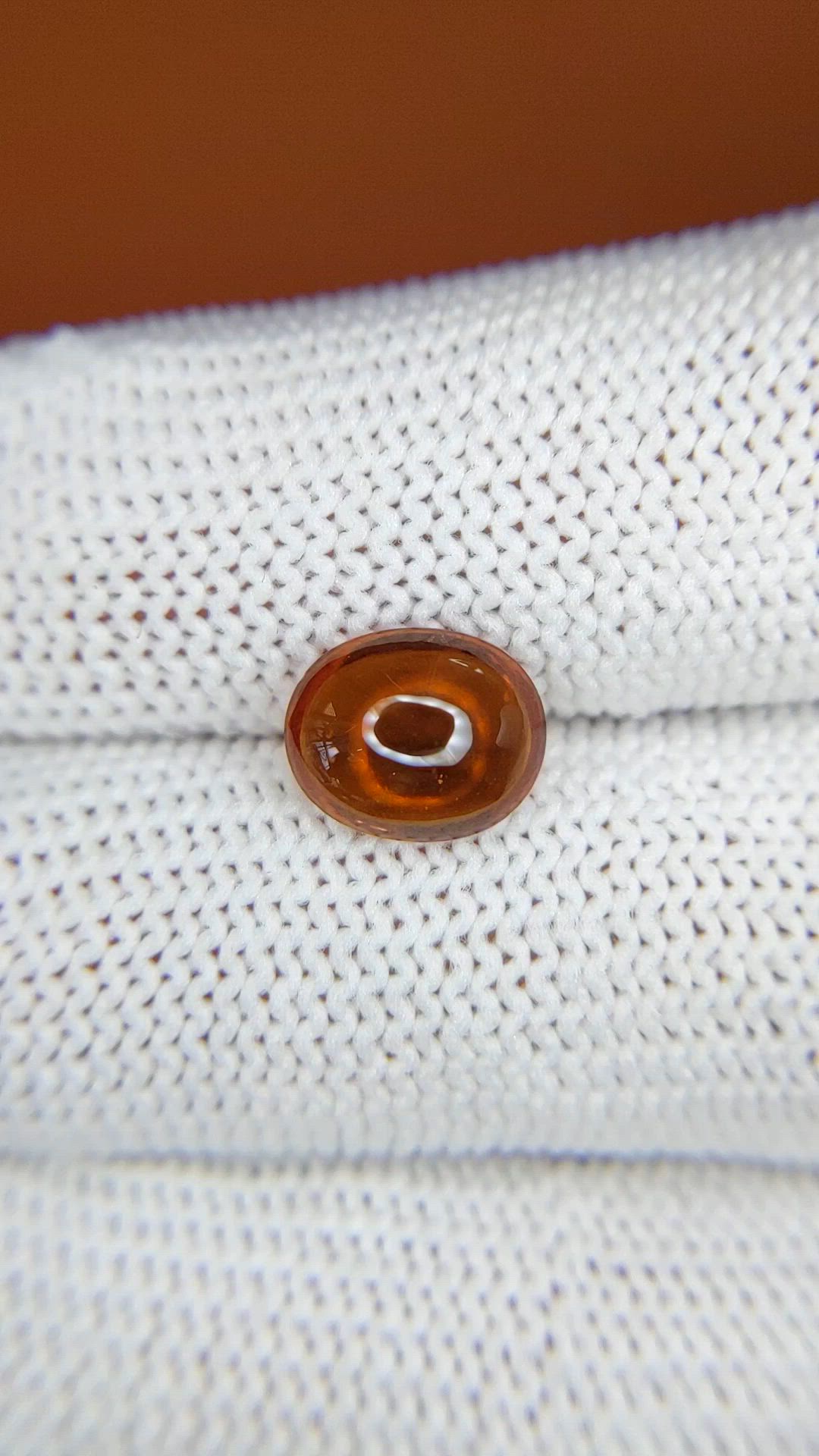 2.59 Ct. Orange Cabochon Hessonite Garnet from Madagascar Size Video