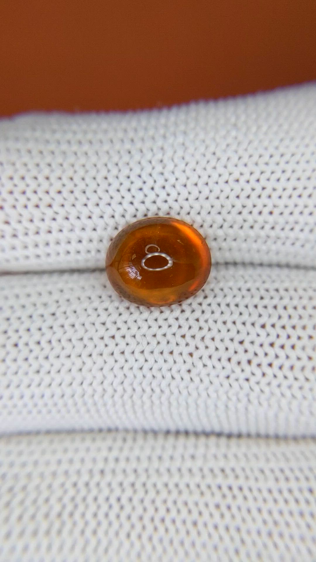 4.30 Ct. Orange Cabochon Hessonite Garnet from Madagascar Size Video