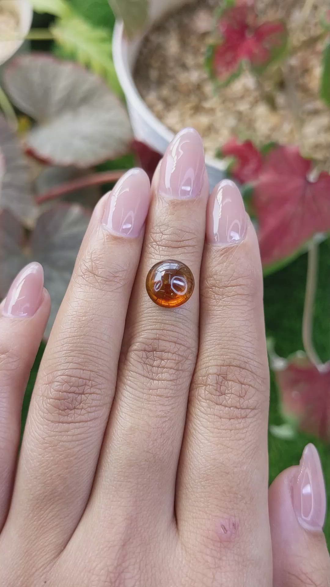 4.37 Ct. Orange Cabochon Hessonite Garnet from Madagascar Size Video