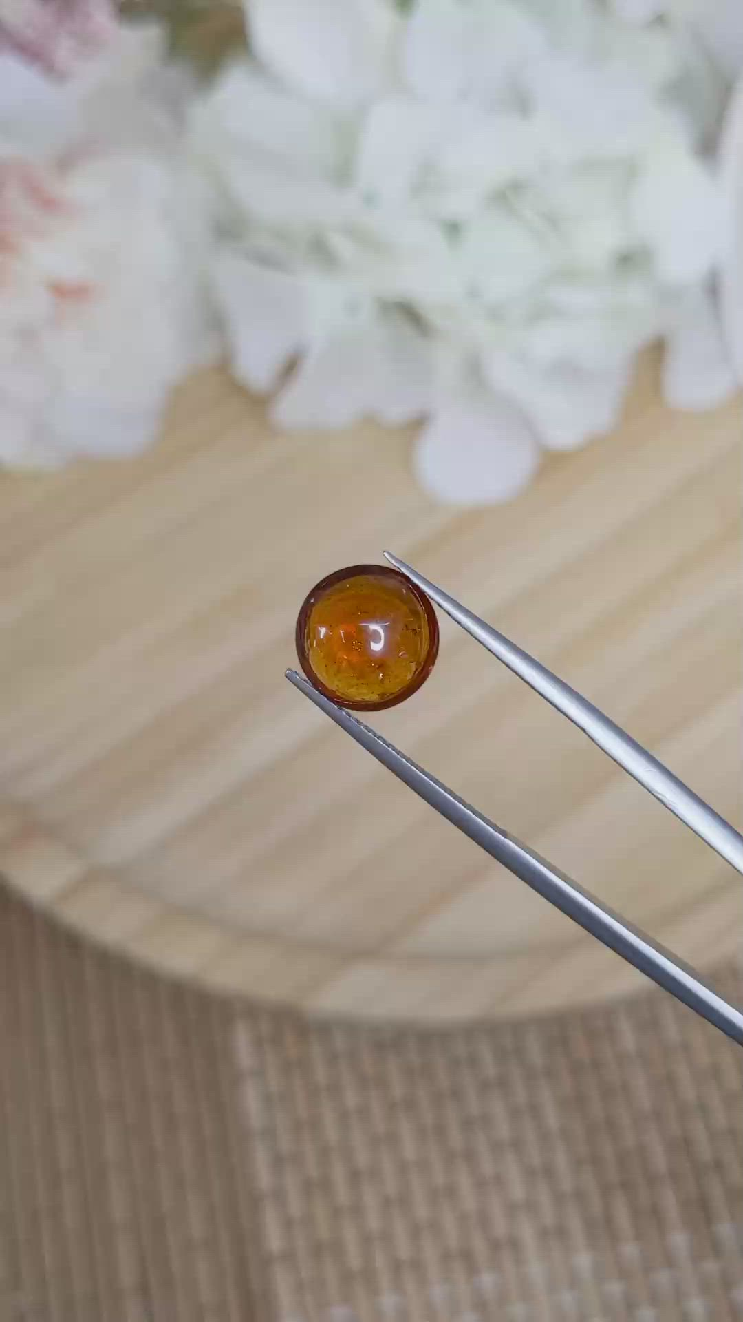 4.37 Ct. Orange Cabochon Hessonite Garnet from Madagascar Size Video