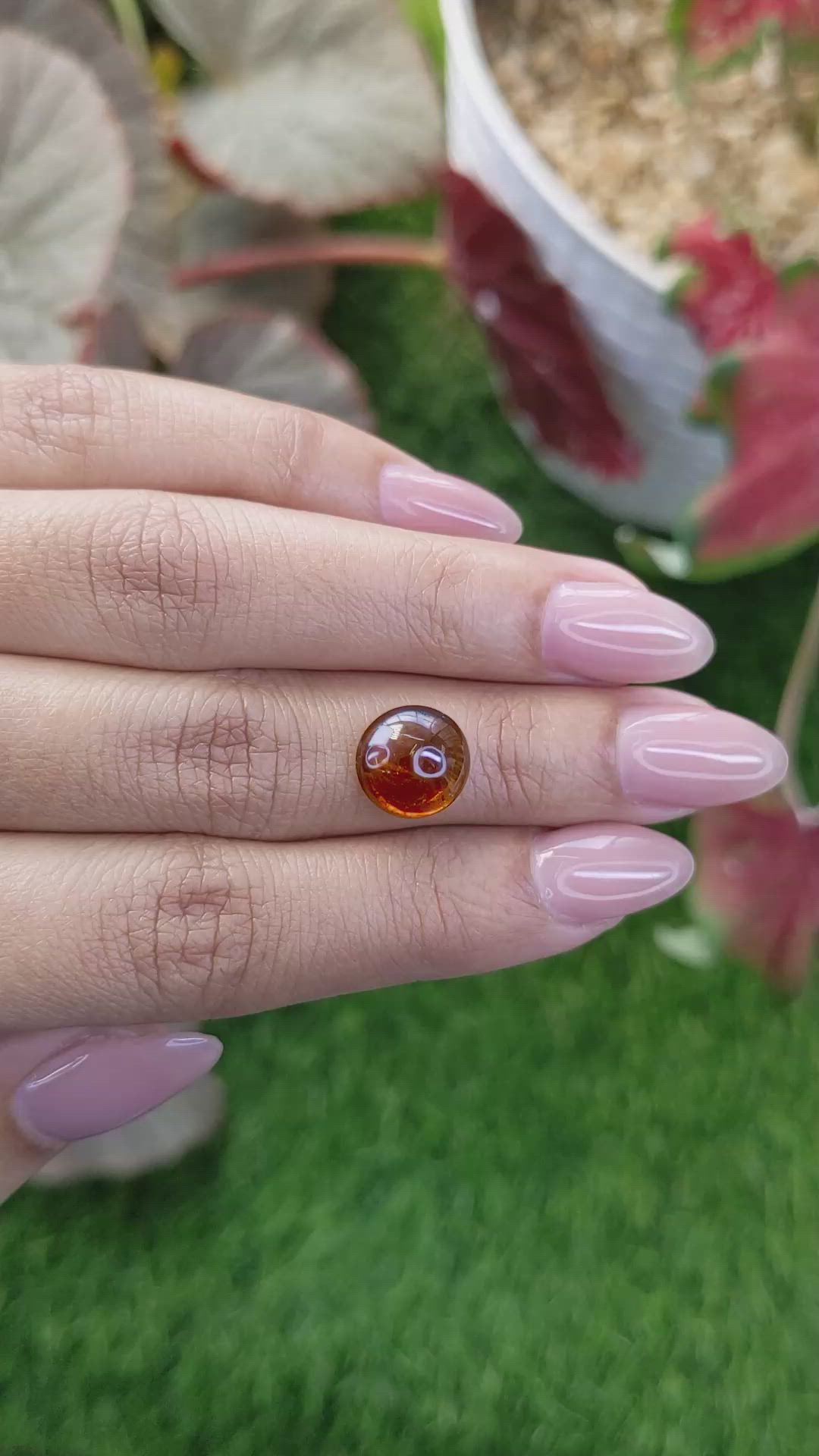 4.37 Ct. Orange Cabochon Hessonite Garnet from Madagascar Size Video