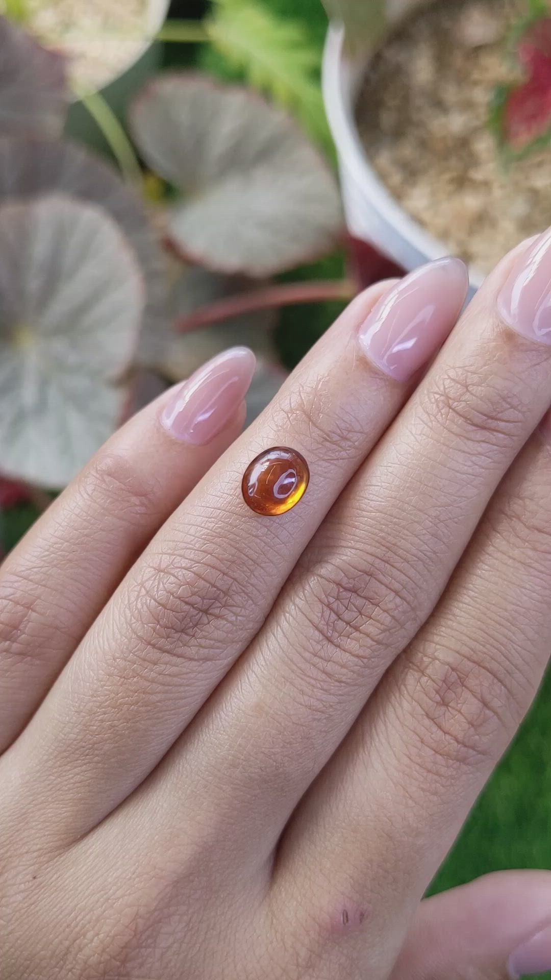 1.89 Ct. Orange Cabochon Hessonite Garnet from Madagascar Size Video