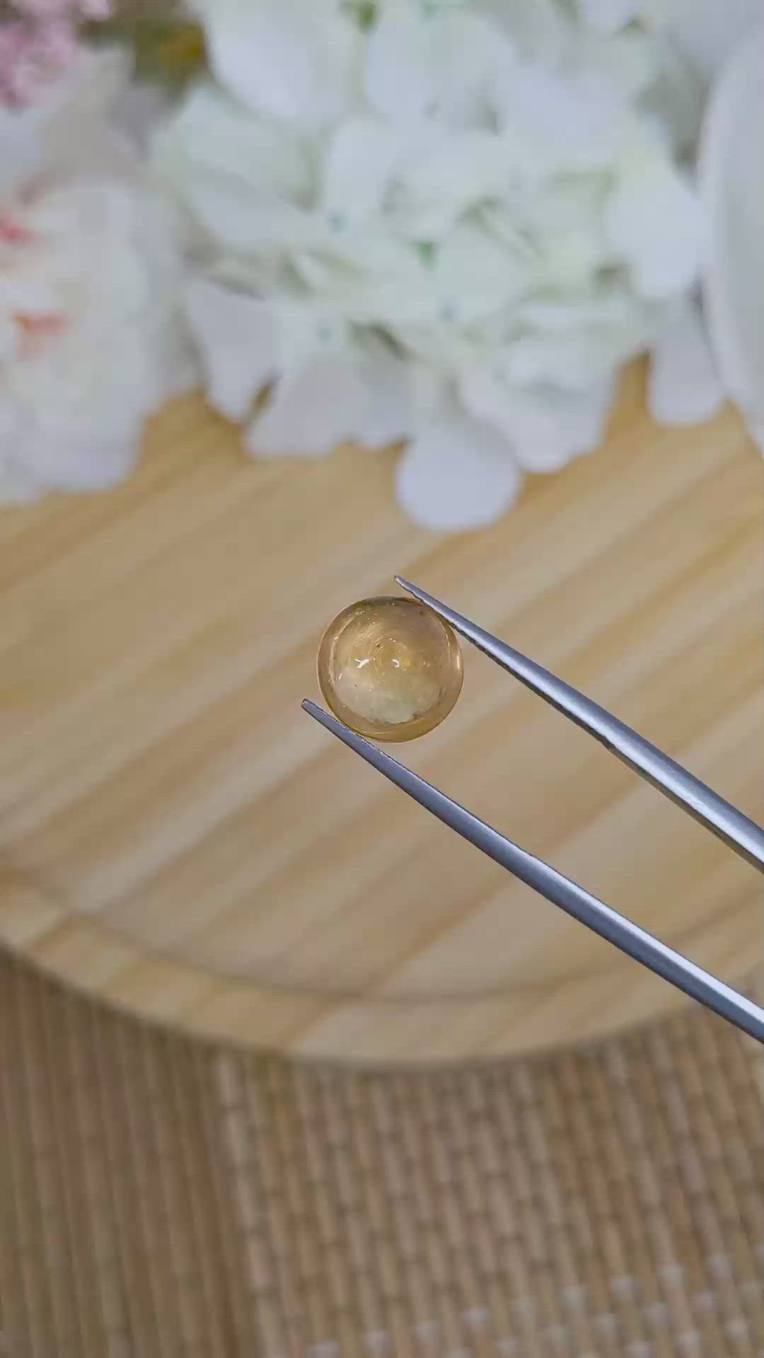 6.02 Ct. Peach Cabochon Citrine from Ceylon (Sri Lanka) Size Video