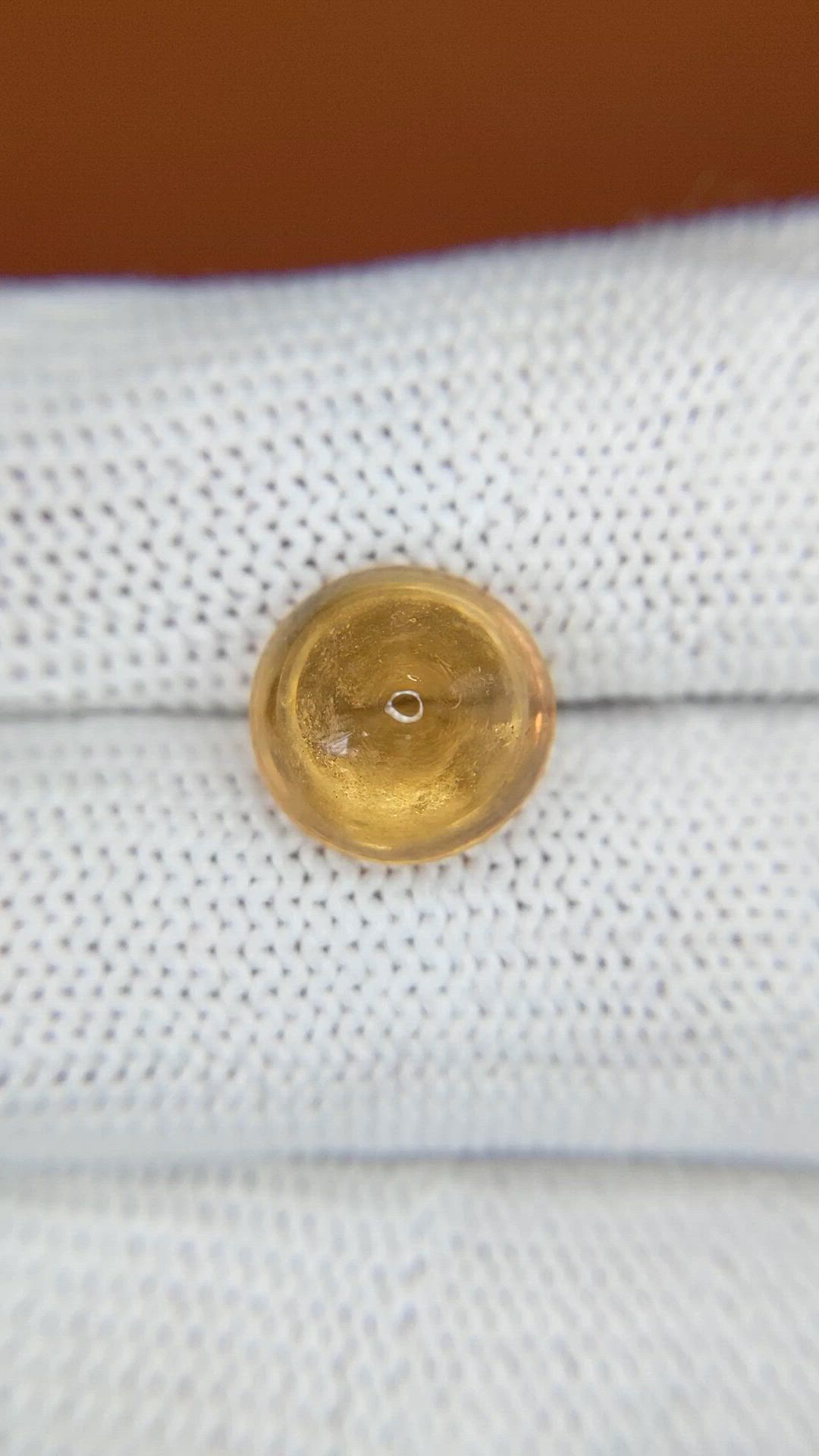 6.02 Ct. Peach Cabochon Citrine from Ceylon (Sri Lanka) Size Video