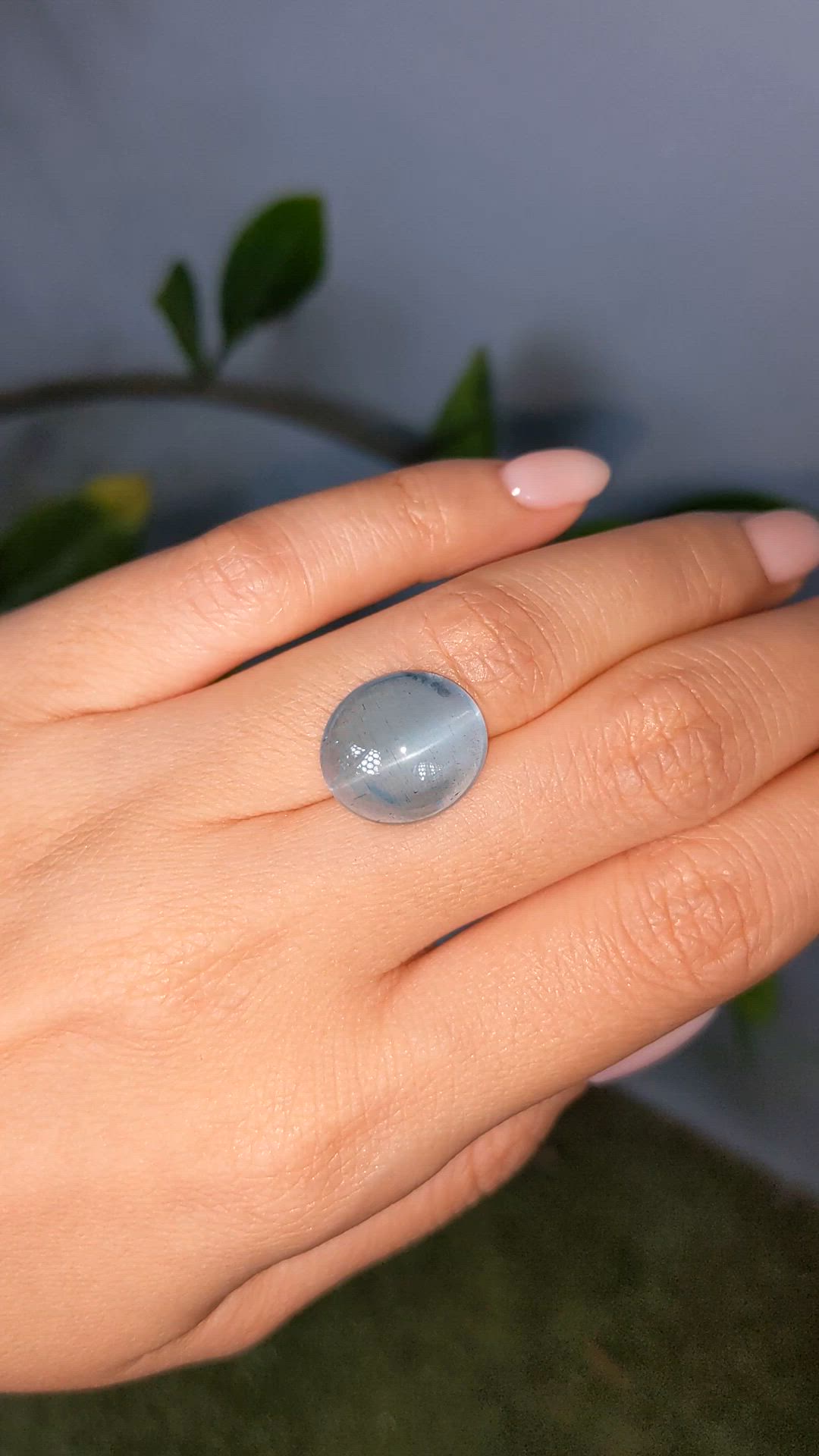 9.34 Ct. Blue Cabochon Aquamarine from Madagascar Size Video