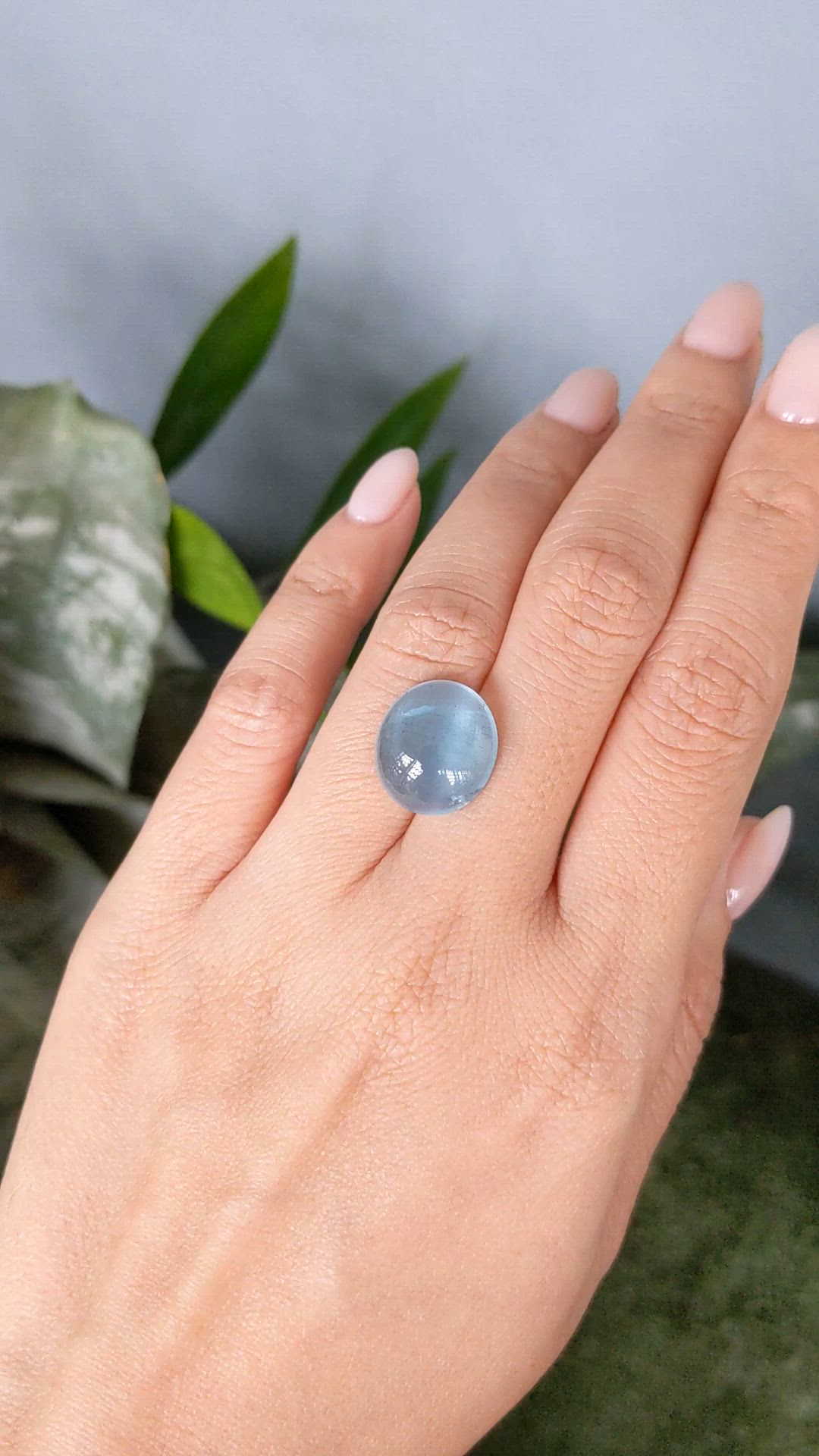 9.34 Ct. Blue Cabochon Aquamarine from Madagascar Size Video