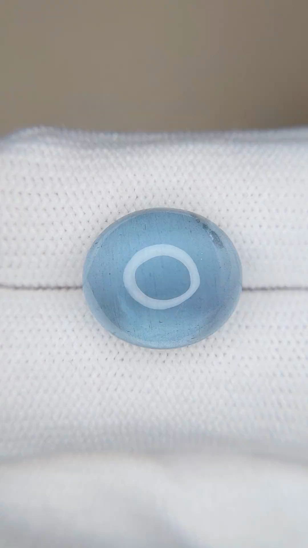 9.34 Ct. Blue Cabochon Aquamarine from Madagascar Size Video