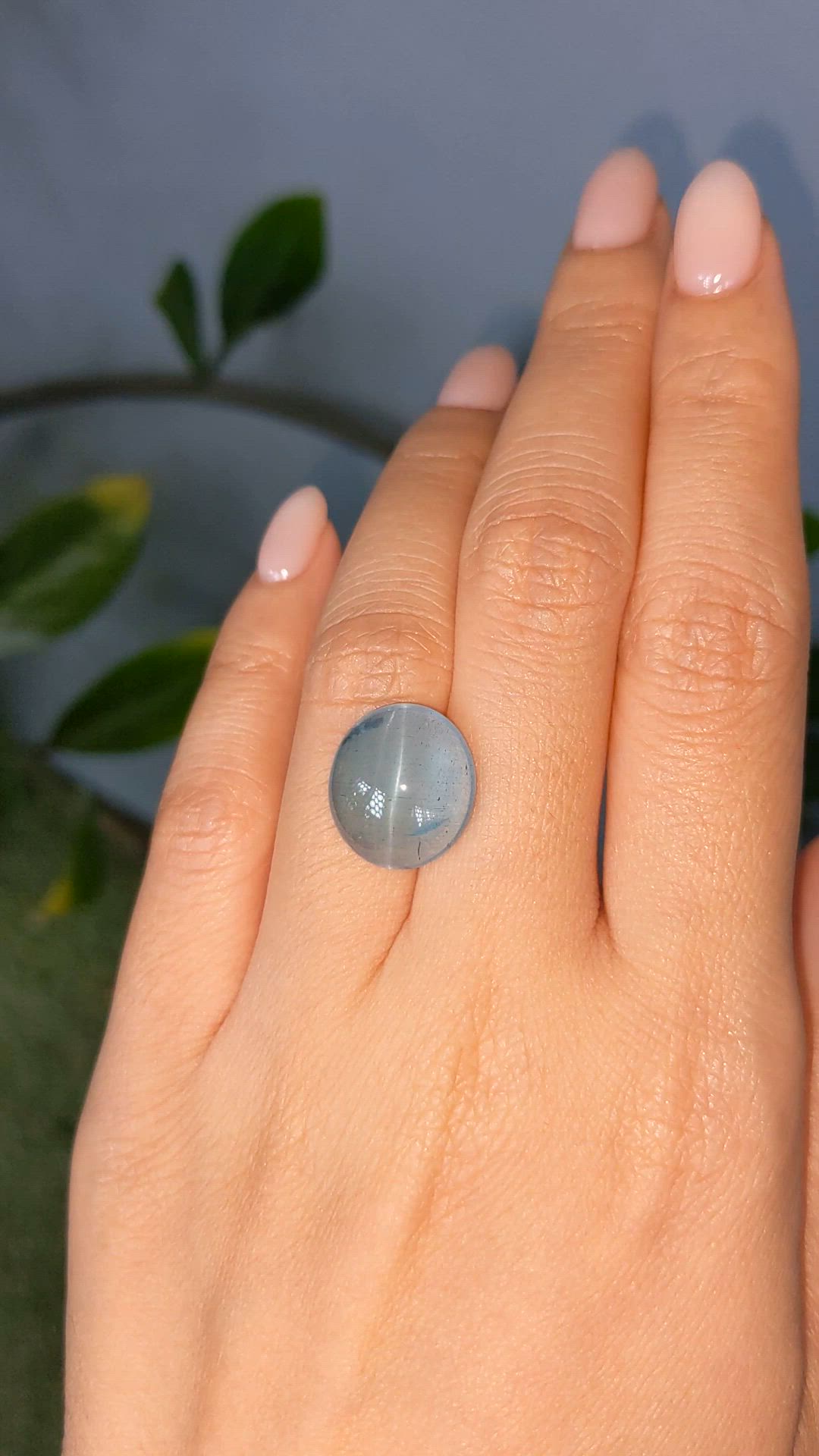 9.34 Ct. Blue Cabochon Aquamarine from Madagascar Size Video