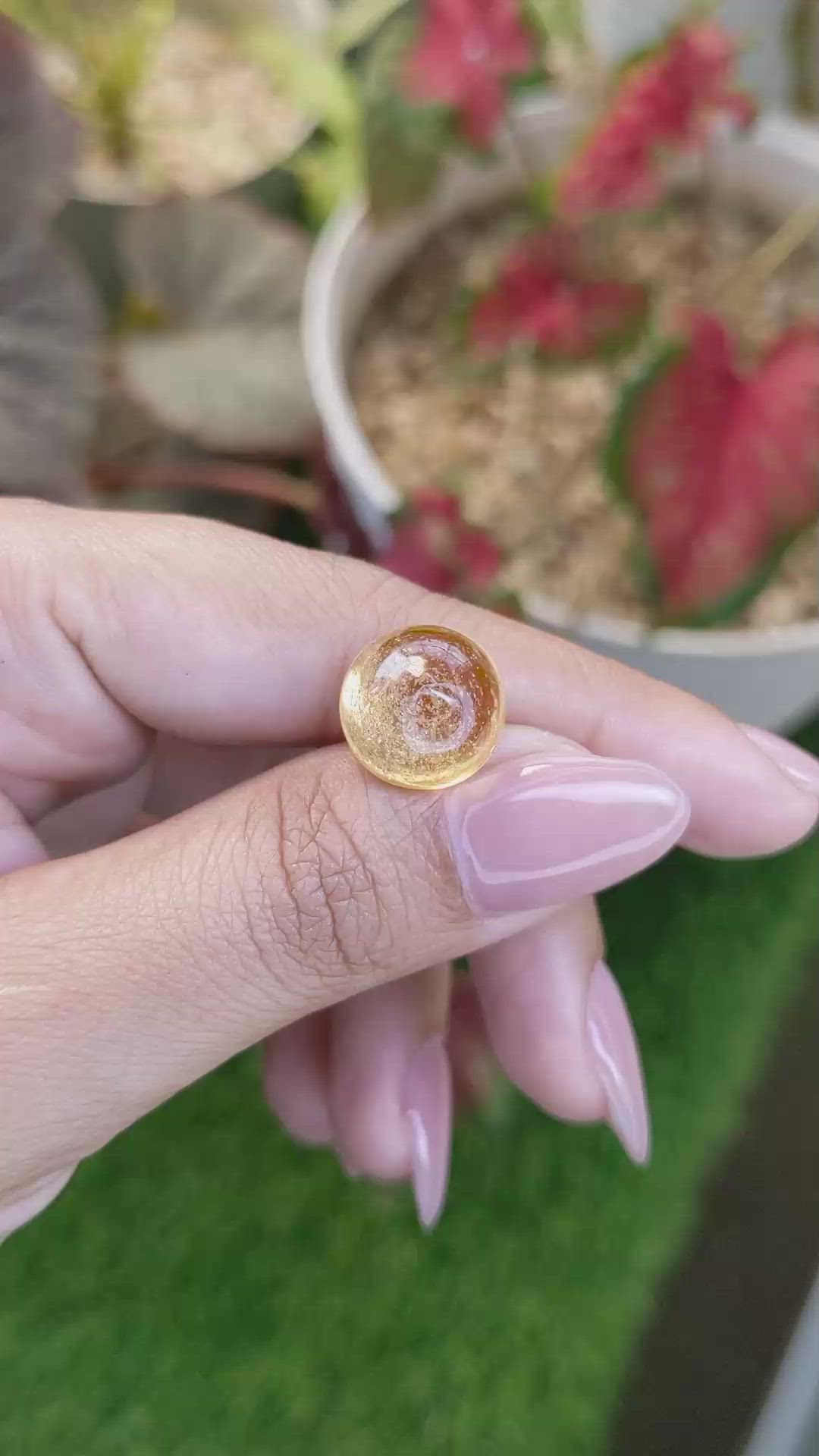 13.60 Ct. Golden Cabochon Citrine from Ceylon (Sri Lanka) Size Video