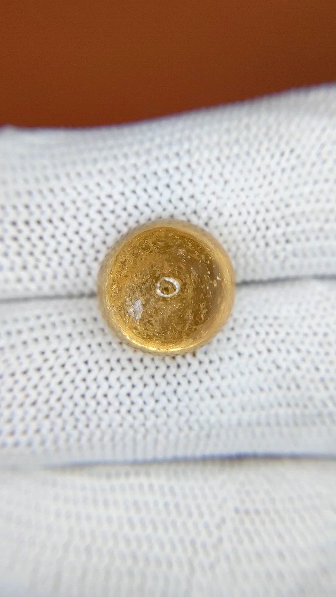 13.60 Ct. Golden Cabochon Citrine from Ceylon (Sri Lanka) Size Video