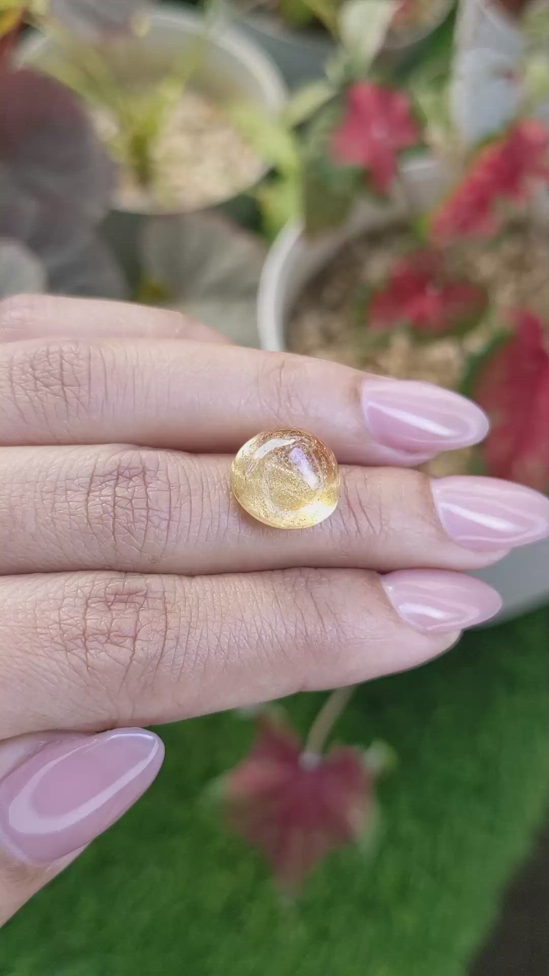 13.60 Ct. Golden Cabochon Citrine from Ceylon (Sri Lanka) Size Video