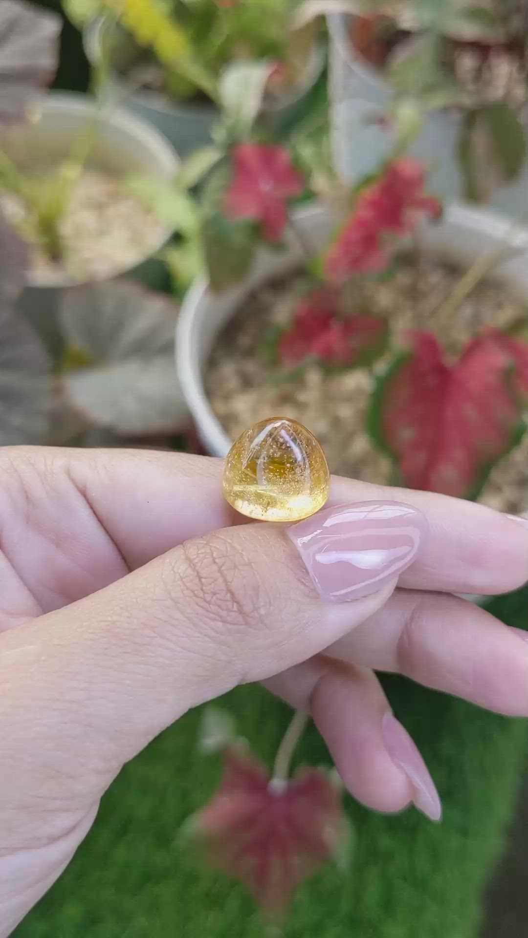 21.99 Ct. Golden Cabochon Citrine from Ceylon (Sri Lanka) Size Video