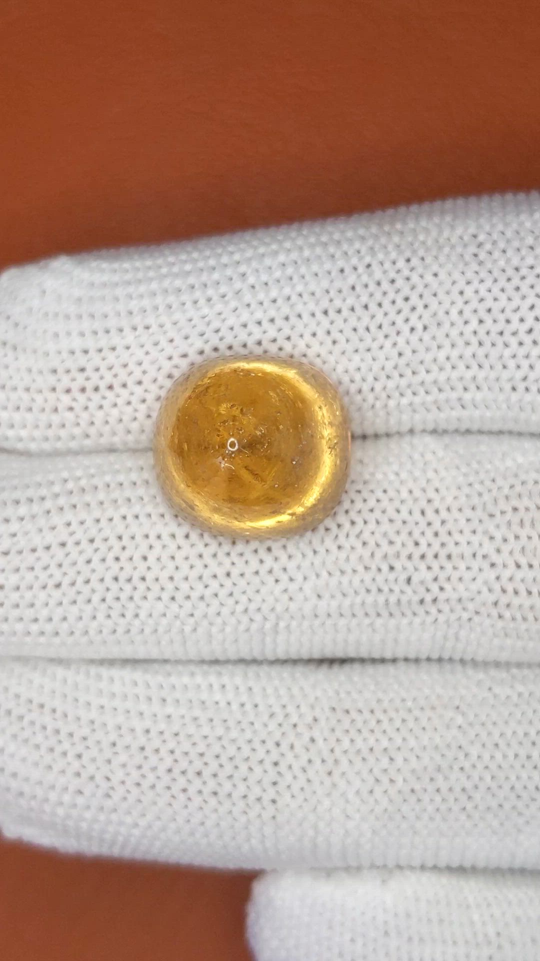21.99 Ct. Golden Cabochon Citrine from Ceylon (Sri Lanka) Size Video