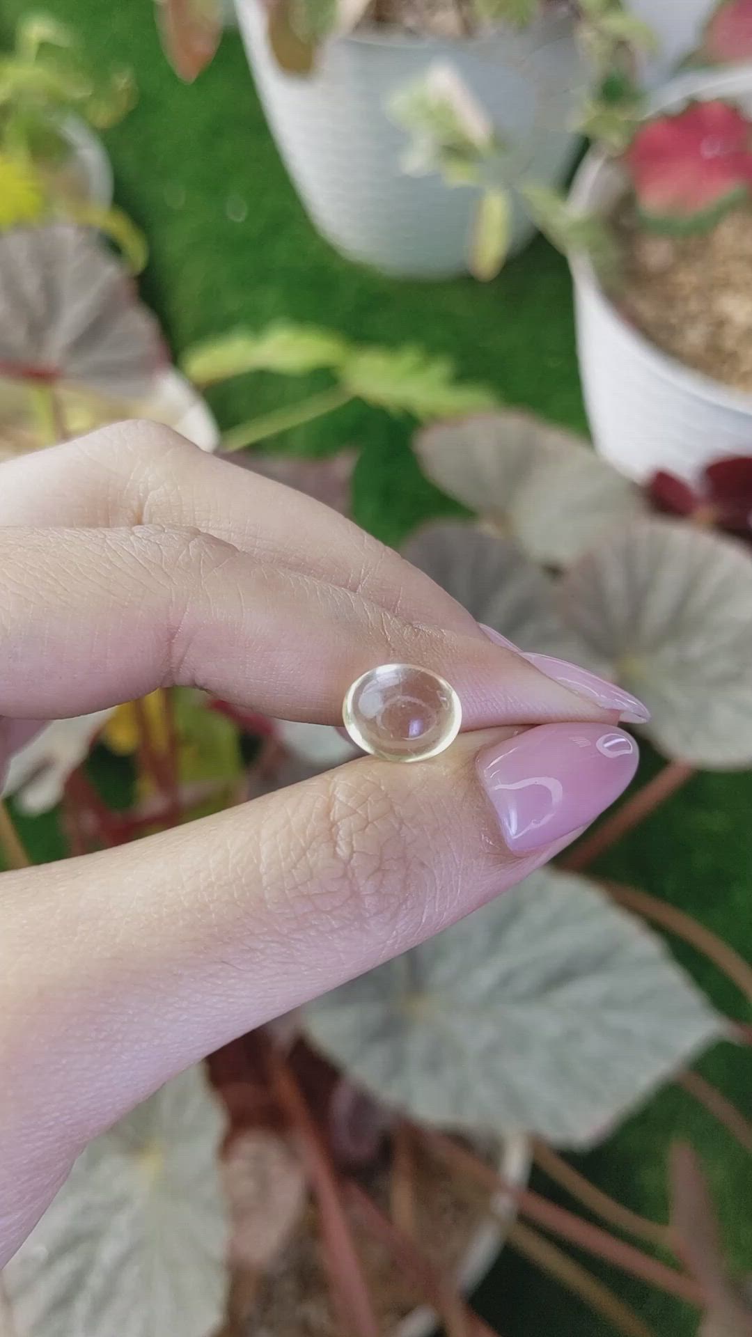 4.41 Ct. Greenish Yellow Cabochon Citrine from Ceylon (Sri Lanka) Size Video