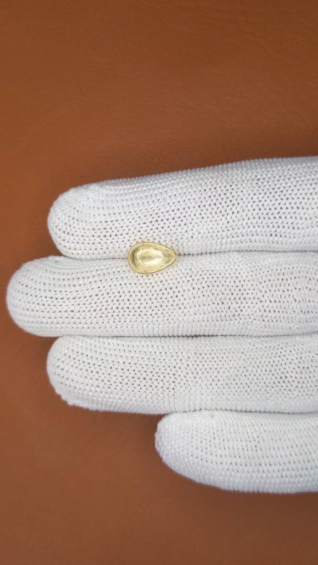 1.25 Ct. Yellow Cabochon Citrine from Ceylon (Sri Lanka) Size Video