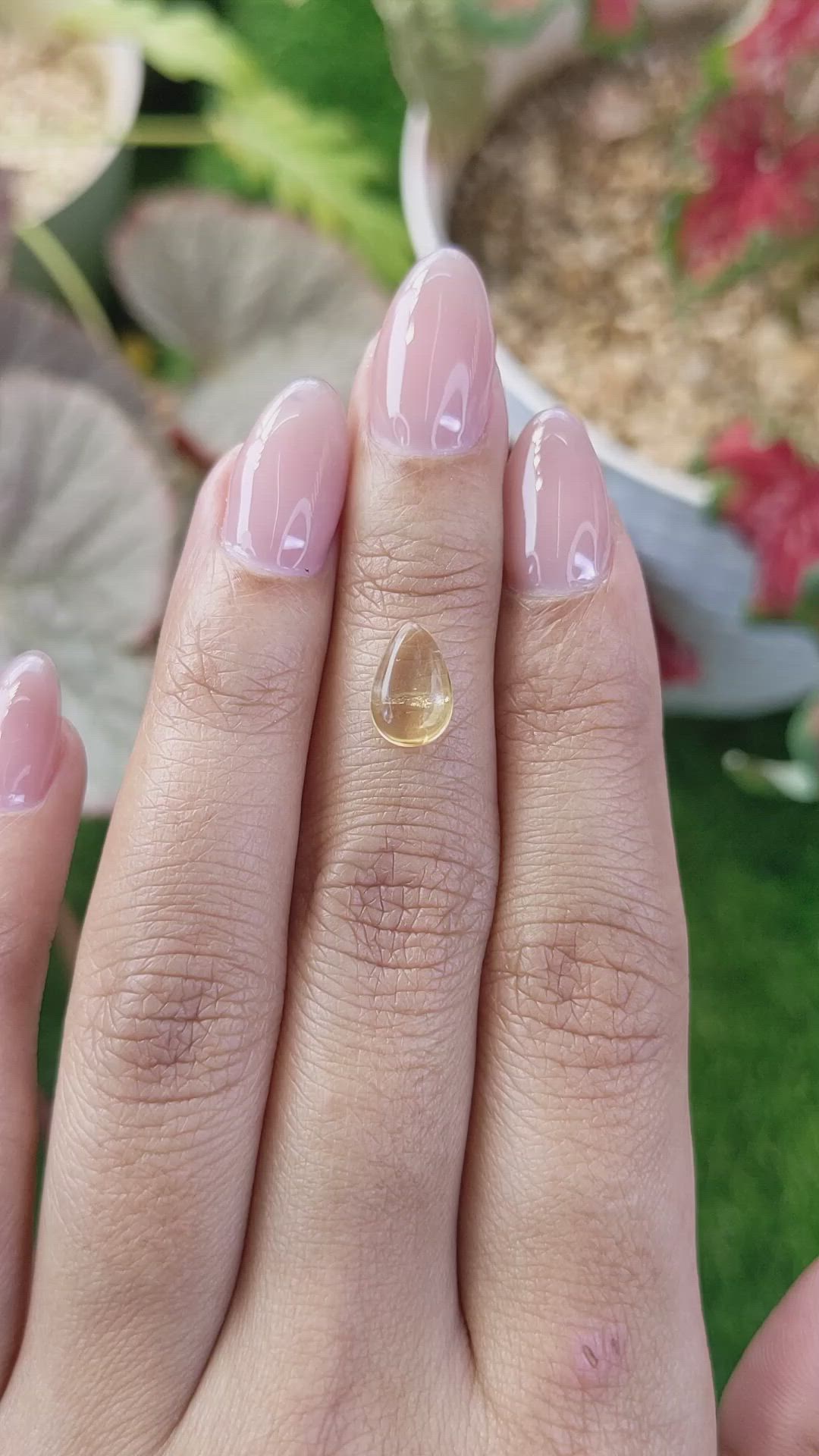 1.25 Ct. Yellow Cabochon Citrine from Ceylon (Sri Lanka) Size Video