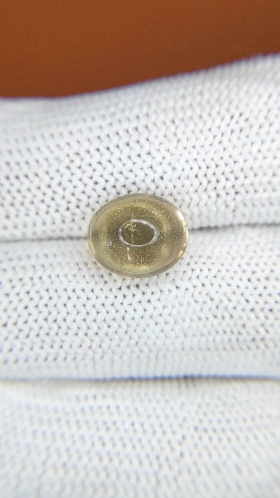 3.39 Ct. Yellow Cabochon Citrine from Ceylon (Sri Lanka) Size Video