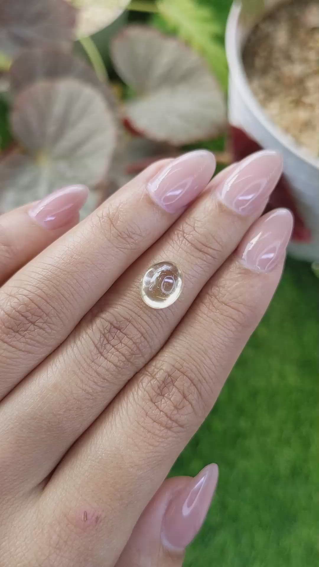 3.39 Ct. Yellow Cabochon Citrine from Ceylon (Sri Lanka) Size Video