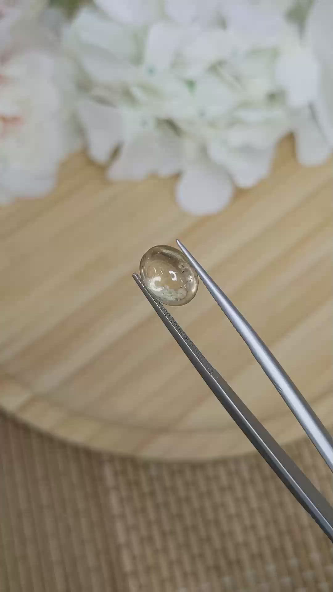 3.39 Ct. Yellow Cabochon Citrine from Ceylon (Sri Lanka) Size Video