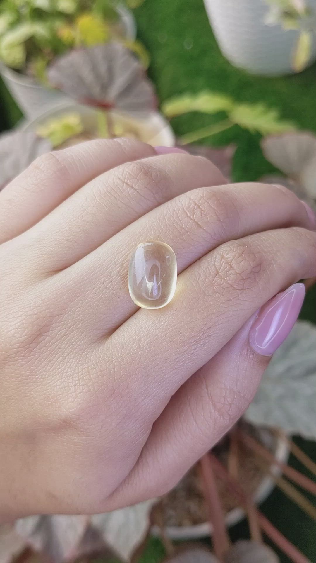 7.63 Ct. Yellow Cabochon Citrine from Ceylon (Sri Lanka) Size Video
