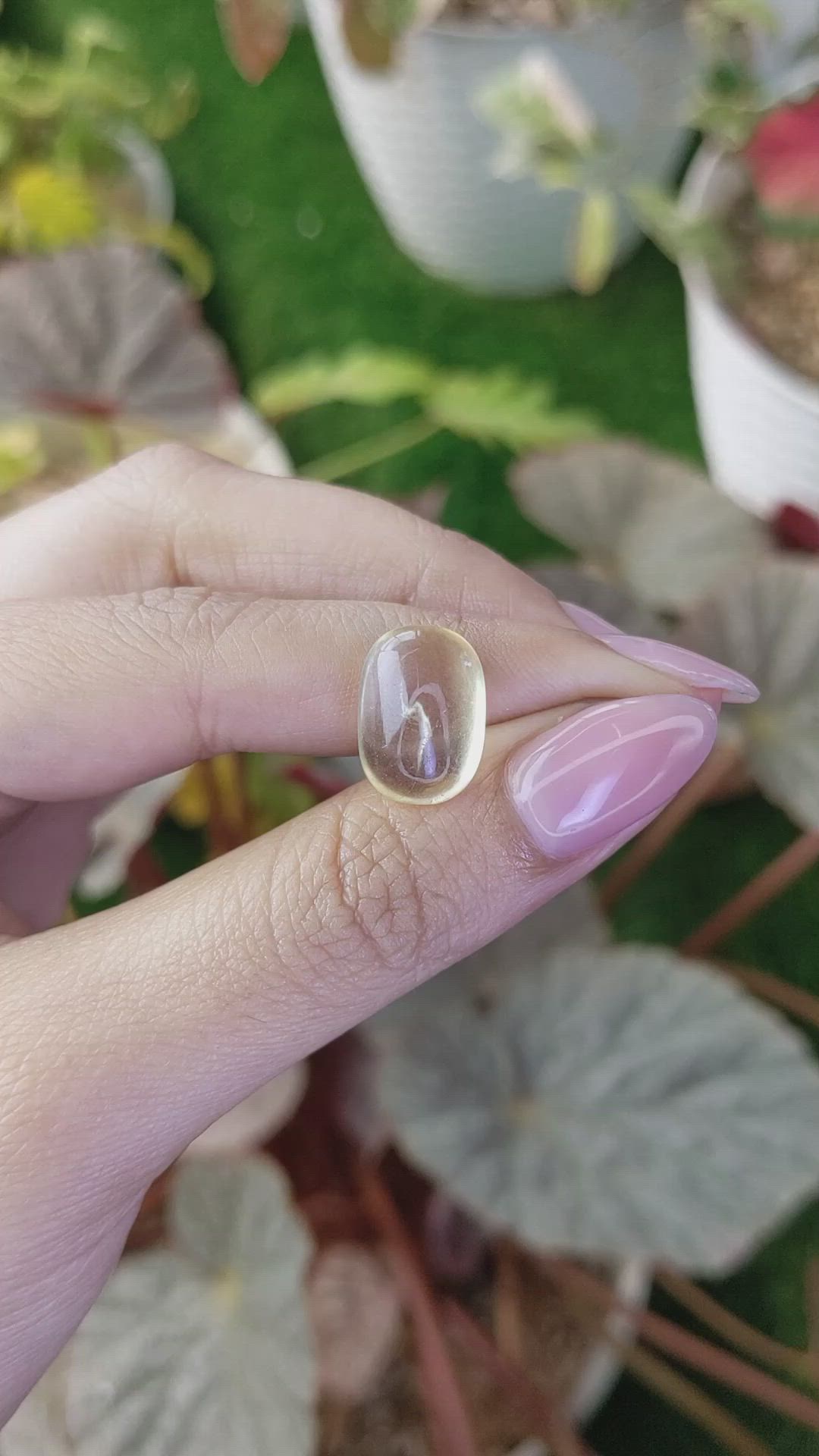 7.63 Ct. Yellow Cabochon Citrine from Ceylon (Sri Lanka) Size Video