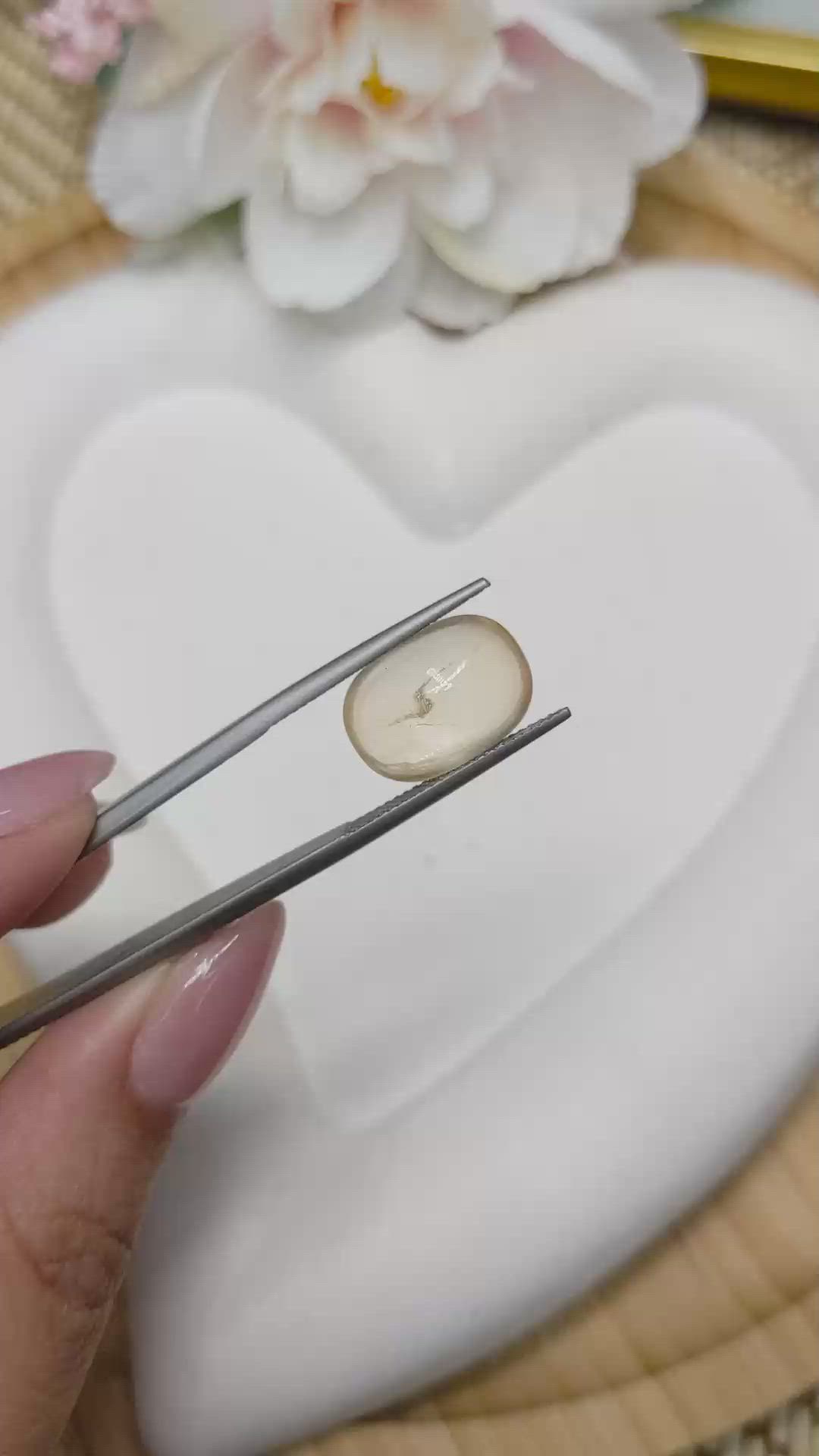 7.63 Ct. Yellow Cabochon Citrine from Ceylon (Sri Lanka) Size Video