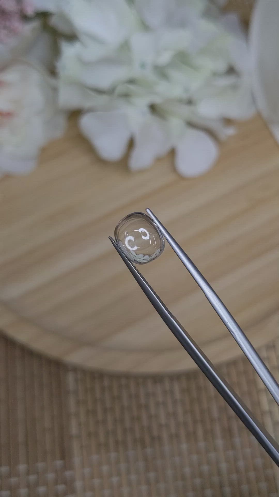 3.70 Ct. White Cabochon Quartz from Madagascar Size Video