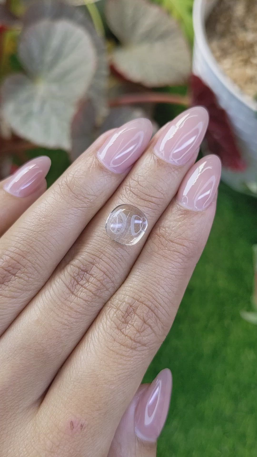 4.13 Ct. White Cabochon Quartz from Madagascar Size Video