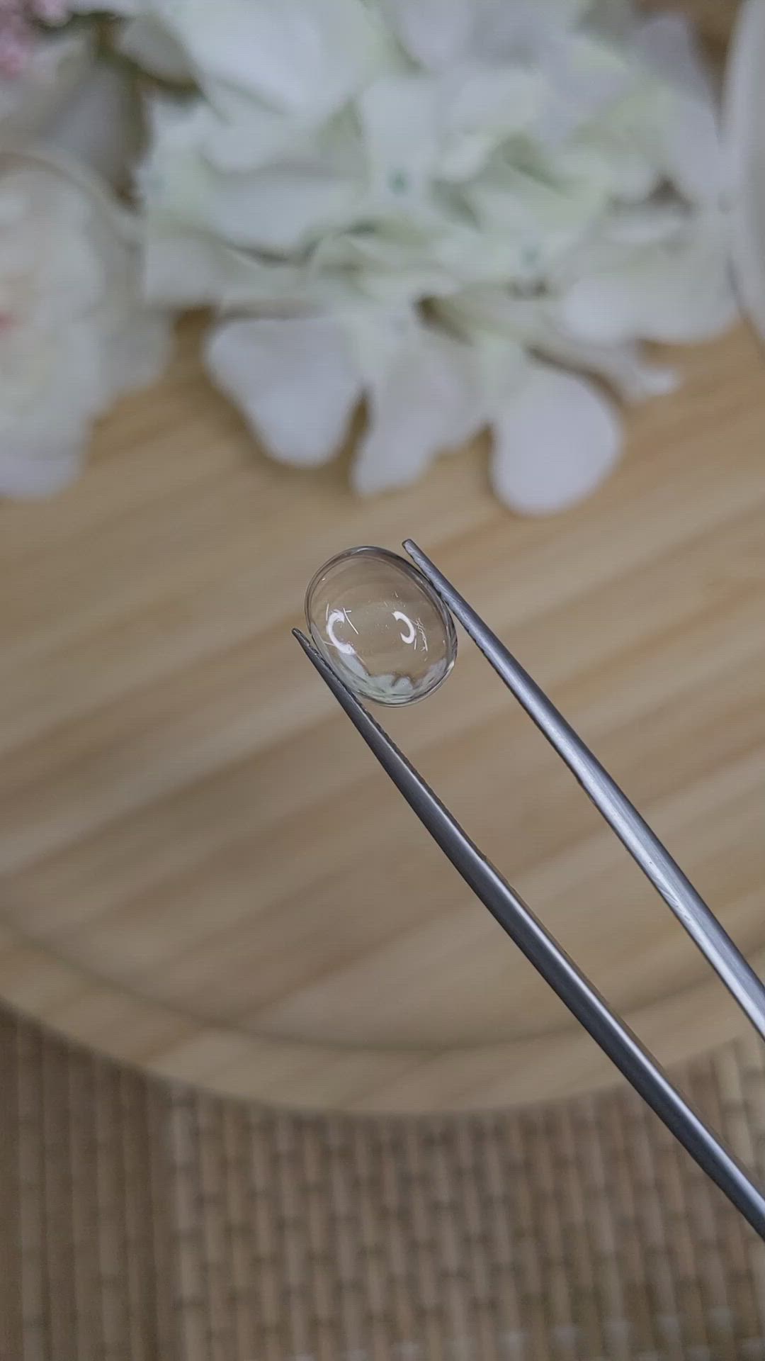 3.59 Ct. White Cabochon Quartz from Madagascar Size Video