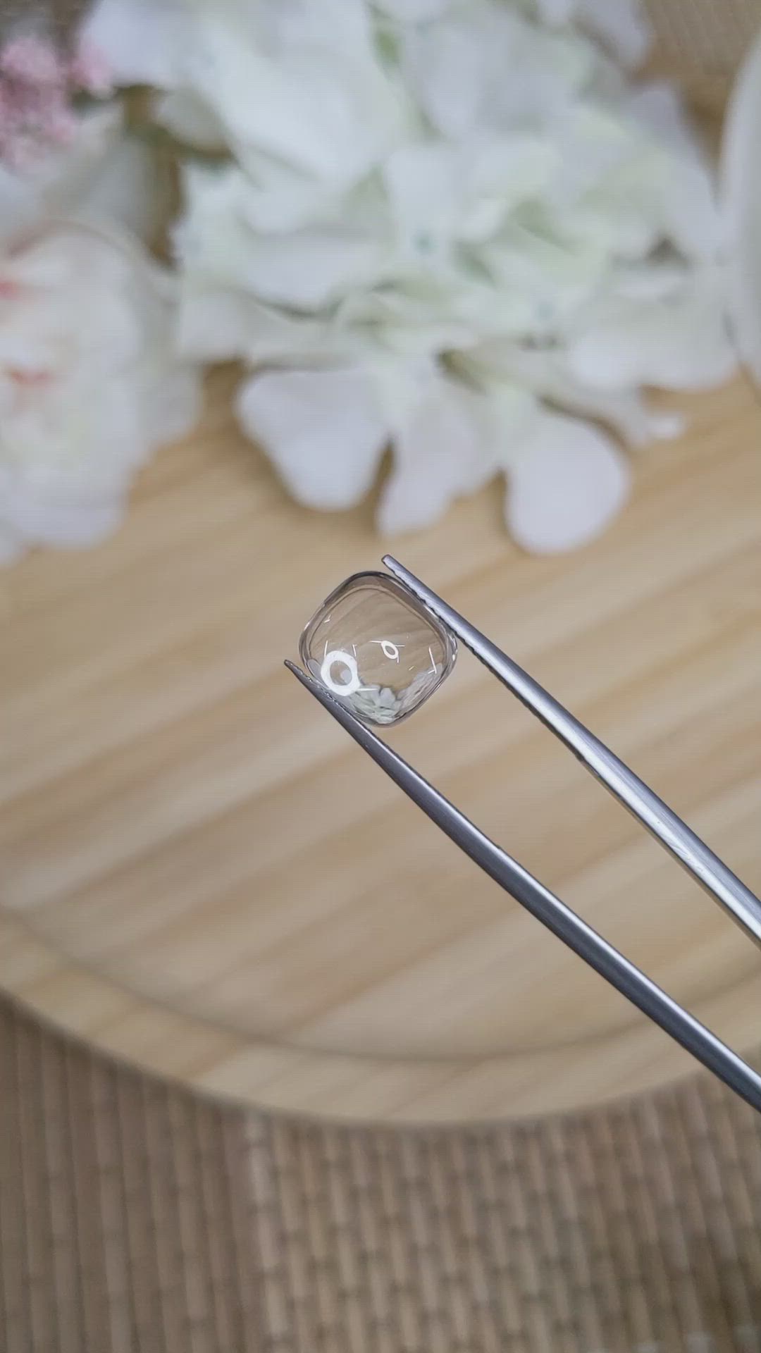 5.09 Ct. White Cabochon Quartz from Madagascar Size Video