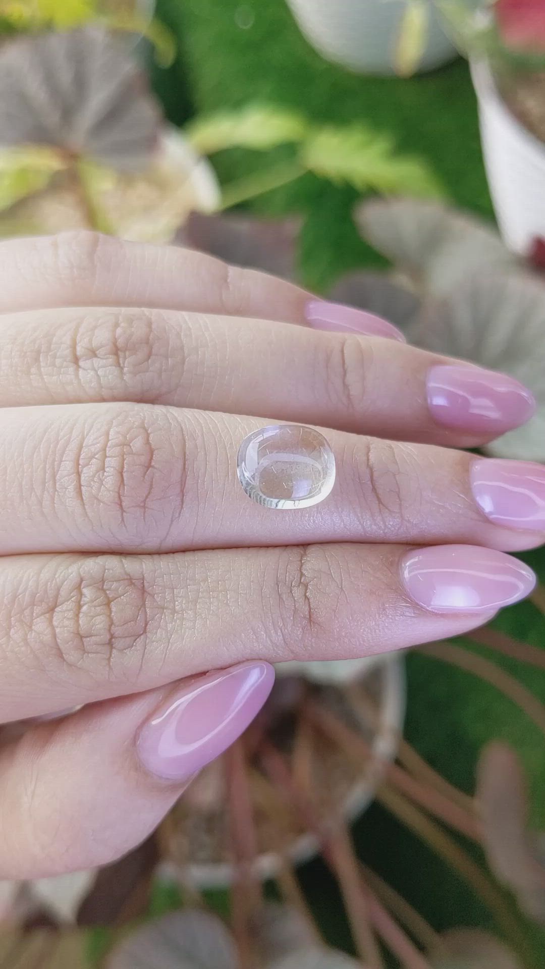 4.08 Ct. White Cabochon Quartz from Madagascar Size Video