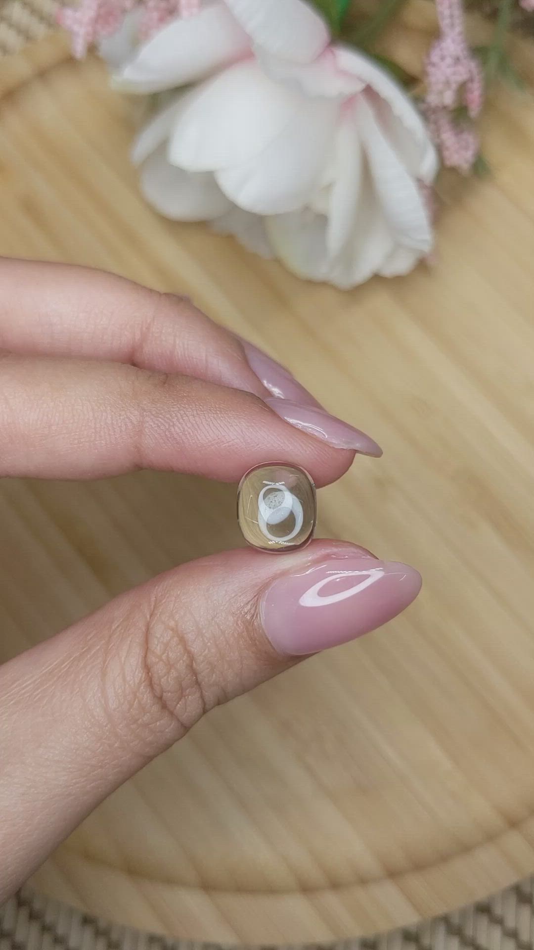4.08 Ct. White Cabochon Quartz from Madagascar Size Video