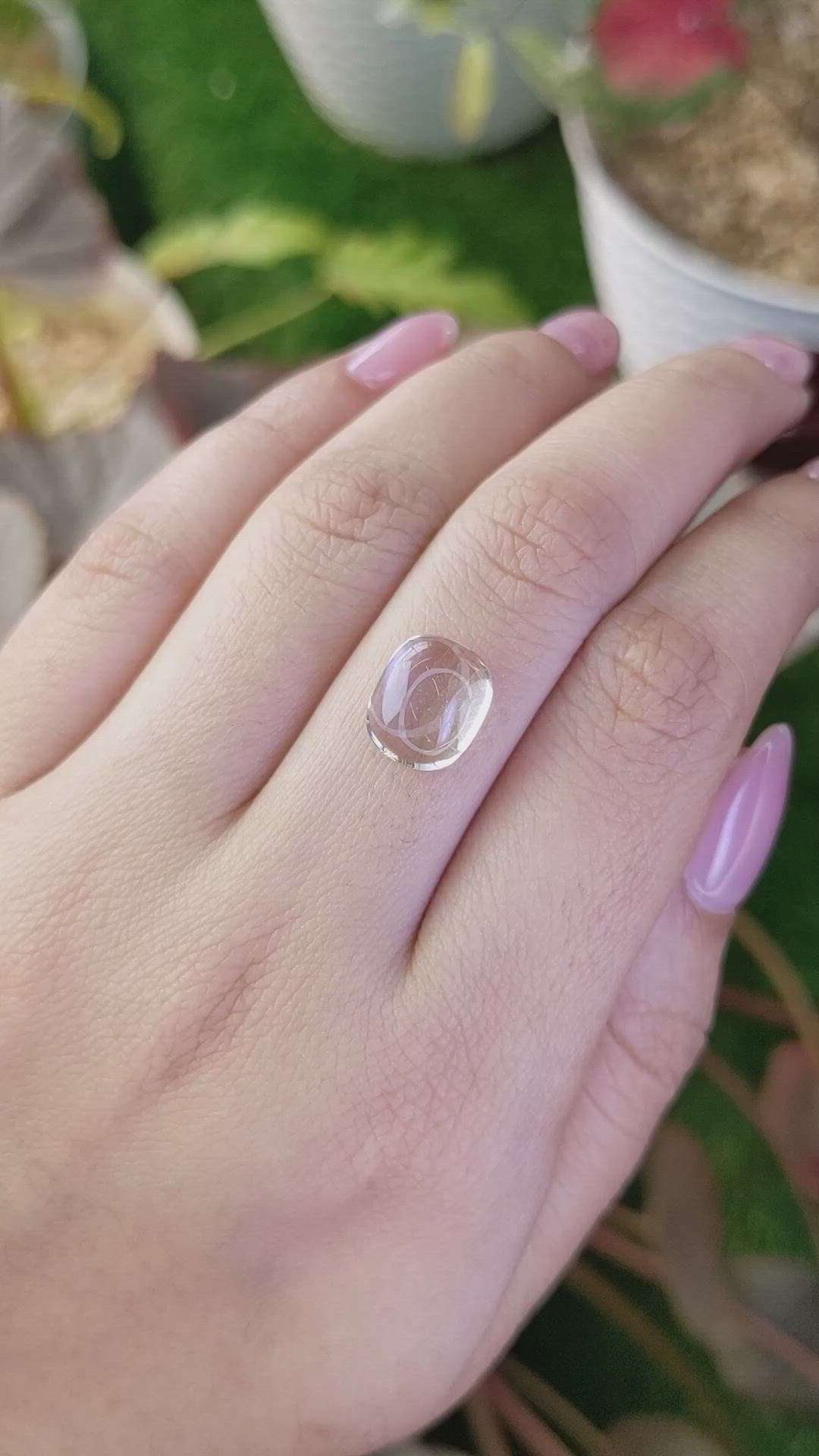 4.37 Ct. White Cabochon Quartz from Madagascar Size Video
