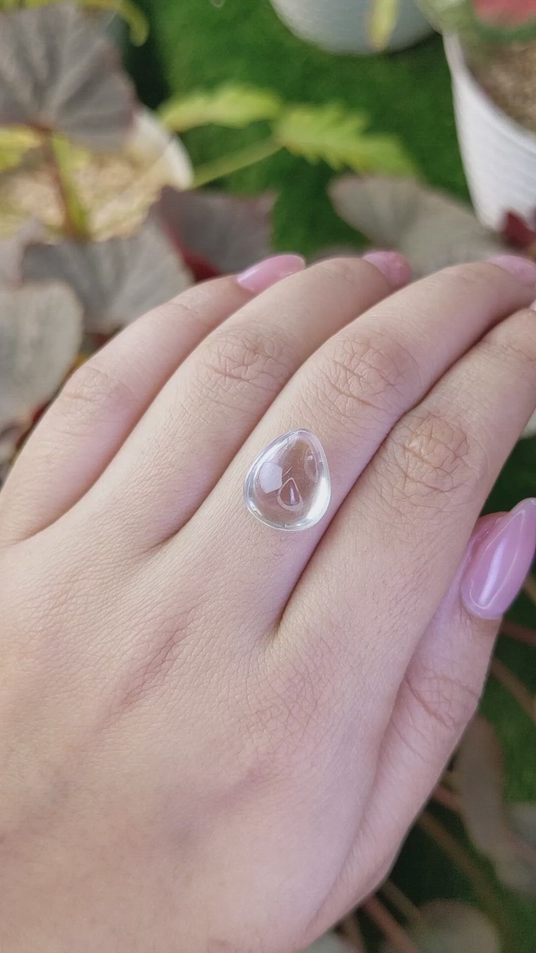 7.07 Ct. White Cabochon Quartz from Madagascar Size Video
