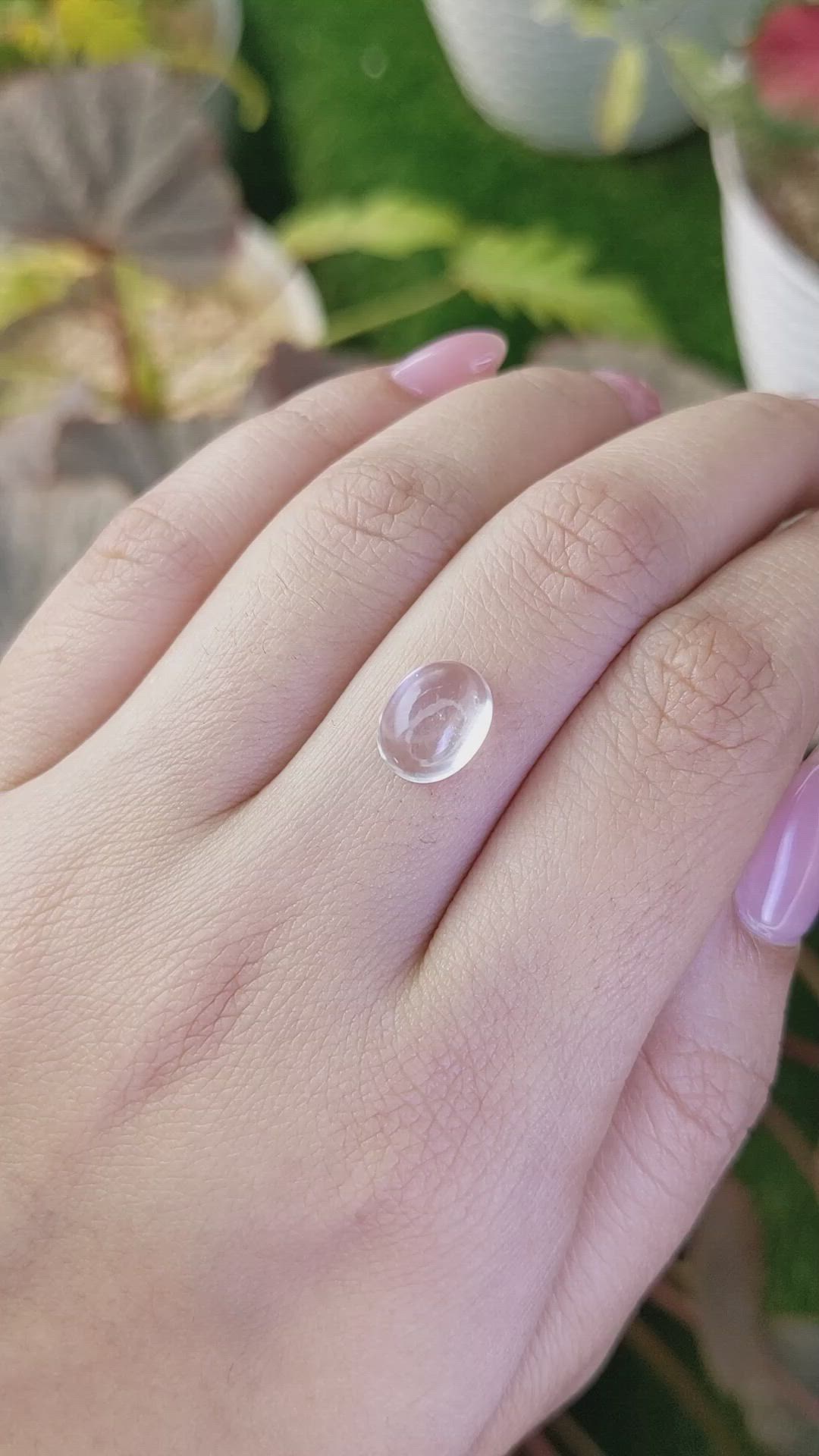 2.69 Ct. White Cabochon Quartz from Madagascar Size Video