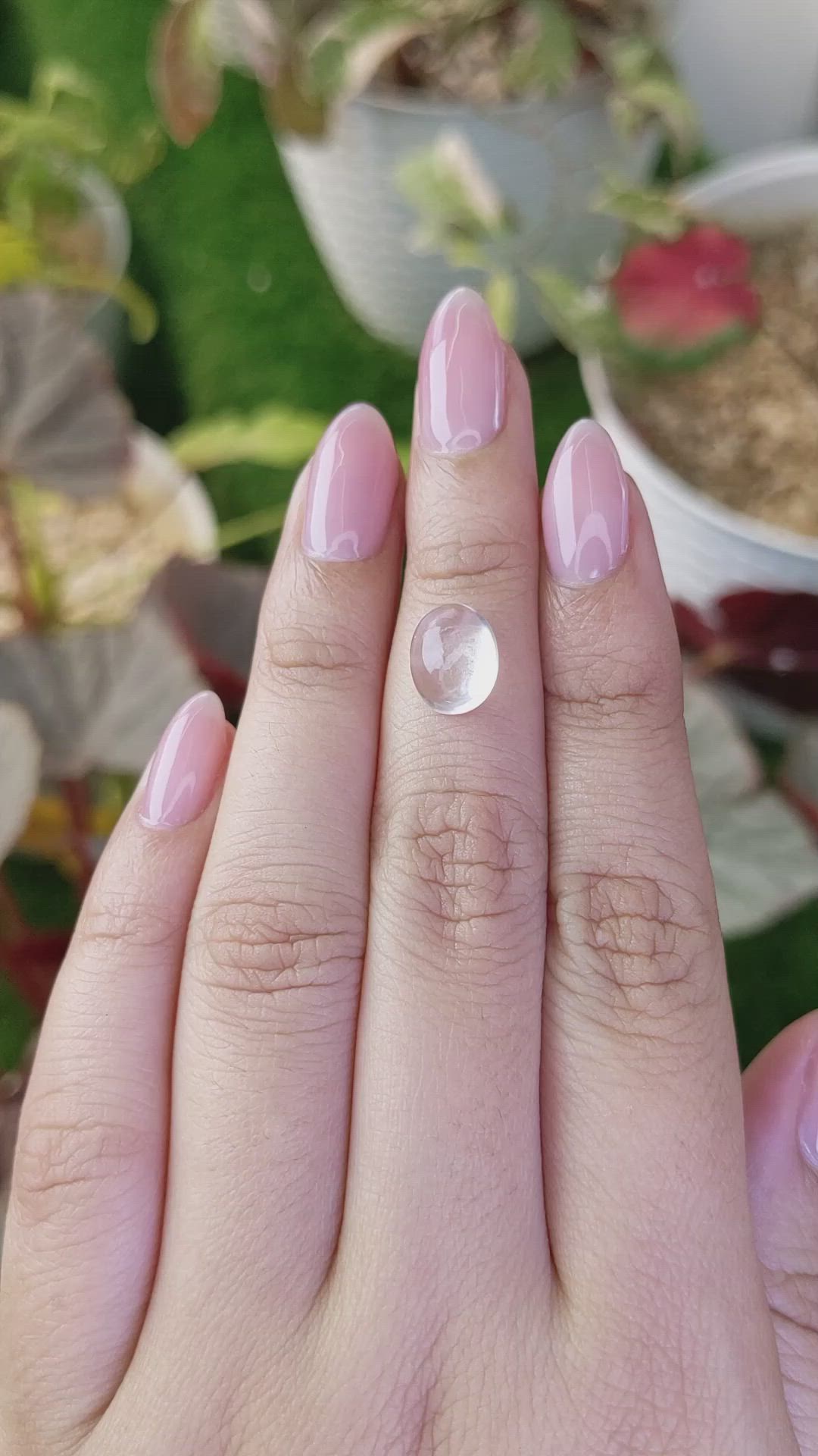 2.69 Ct. White Cabochon Quartz from Madagascar Size Video