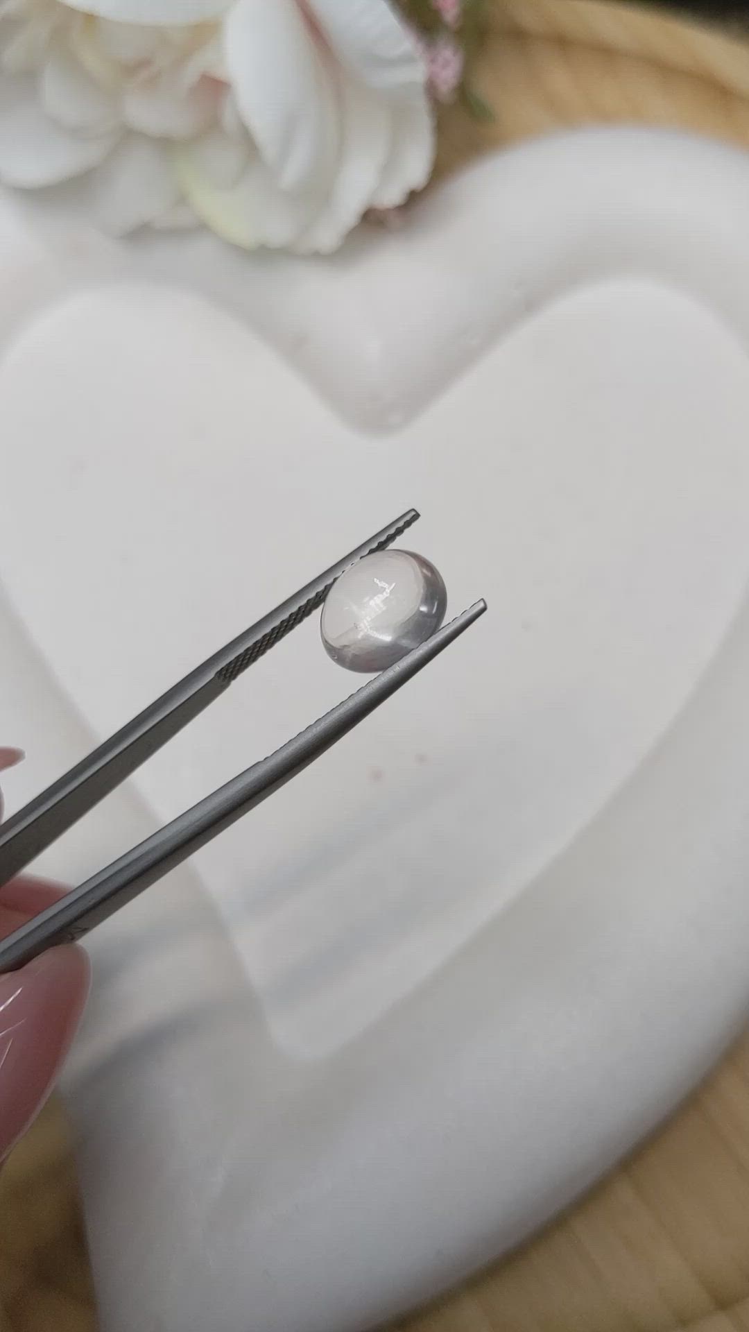 3.52 Ct. White Cabochon Quartz from Madagascar Size Video