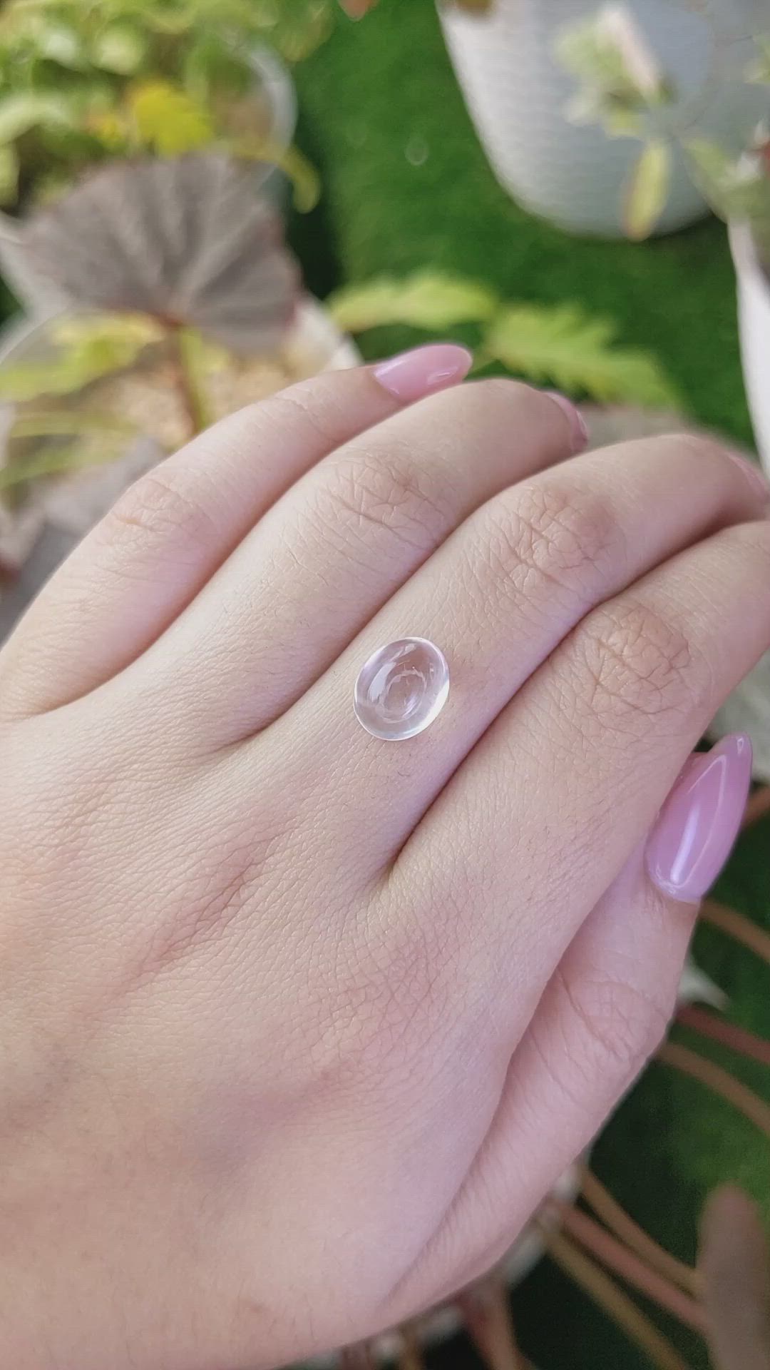 3.52 Ct. White Cabochon Quartz from Madagascar Size Video