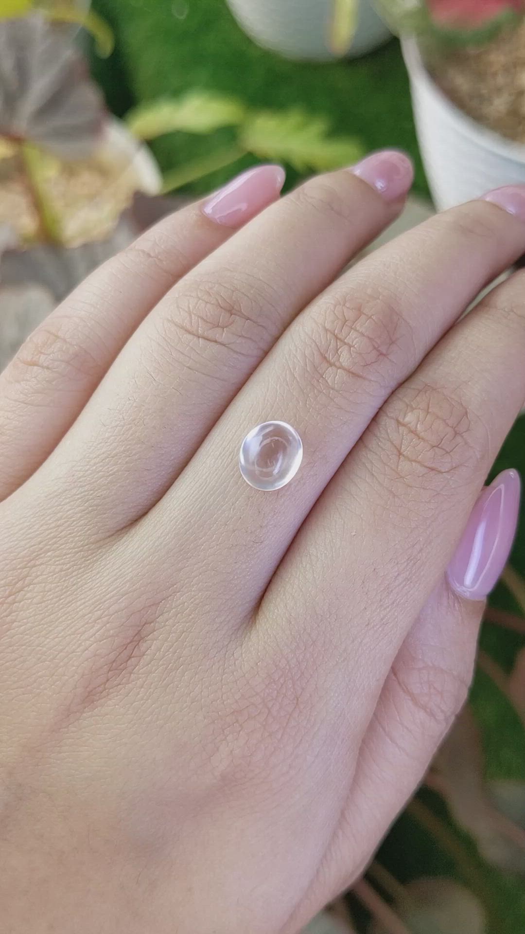 2.07 Ct. White Cabochon Quartz from Madagascar Size Video