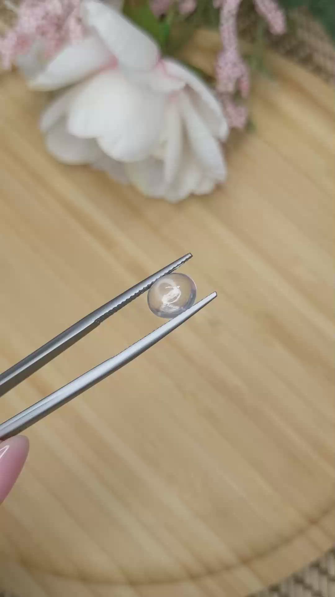 2.07 Ct. White Cabochon Quartz from Madagascar Size Video