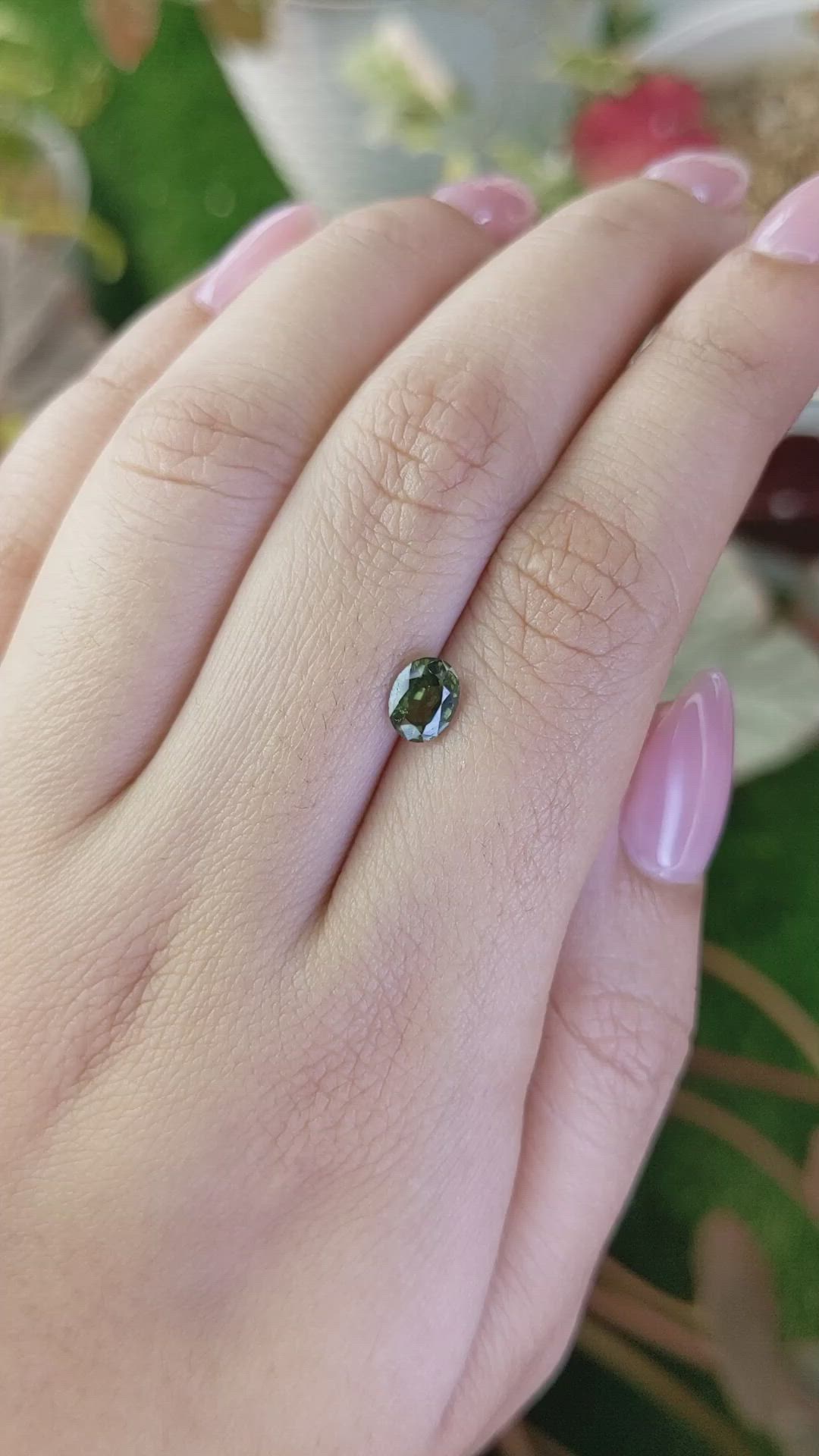 0.85 Ct. Green Zircon from Madagascar Size Video