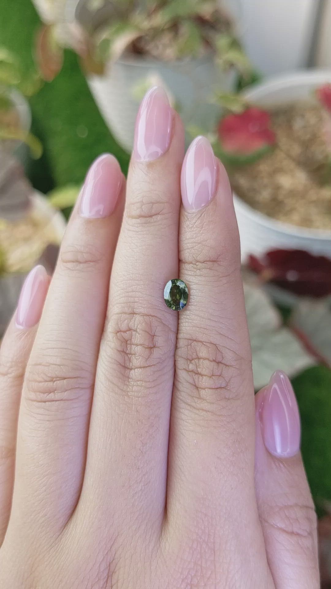 0.85 Ct. Green Zircon from Madagascar Size Video